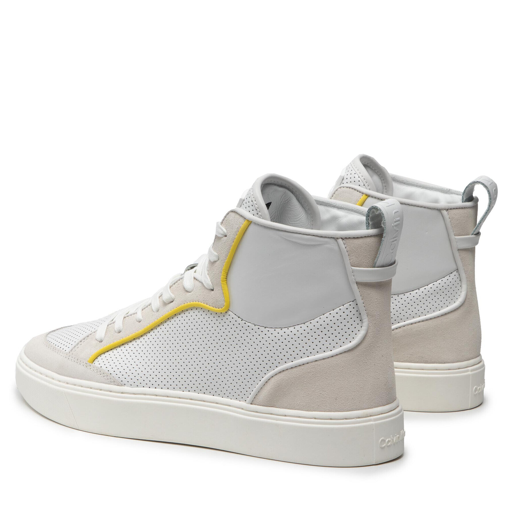 Calvin Klein Sneakersy High Top Lace Up Perf HM0HM00338 Biela - Pepit.sk