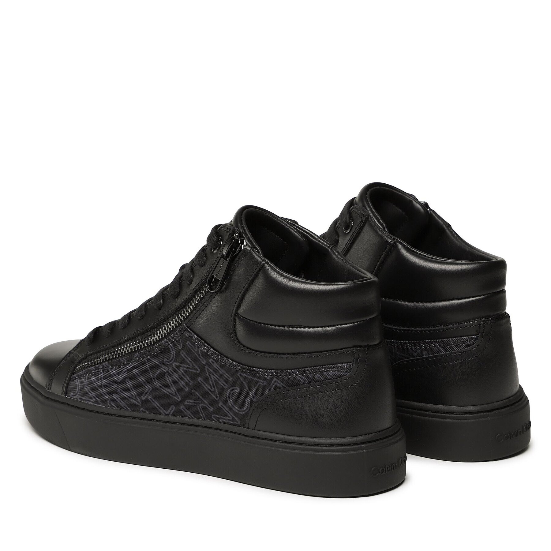 Calvin Klein Sneakersy High Top Lace Up W/Zip Mono HM0HM01046 Čierna - Pepit.sk