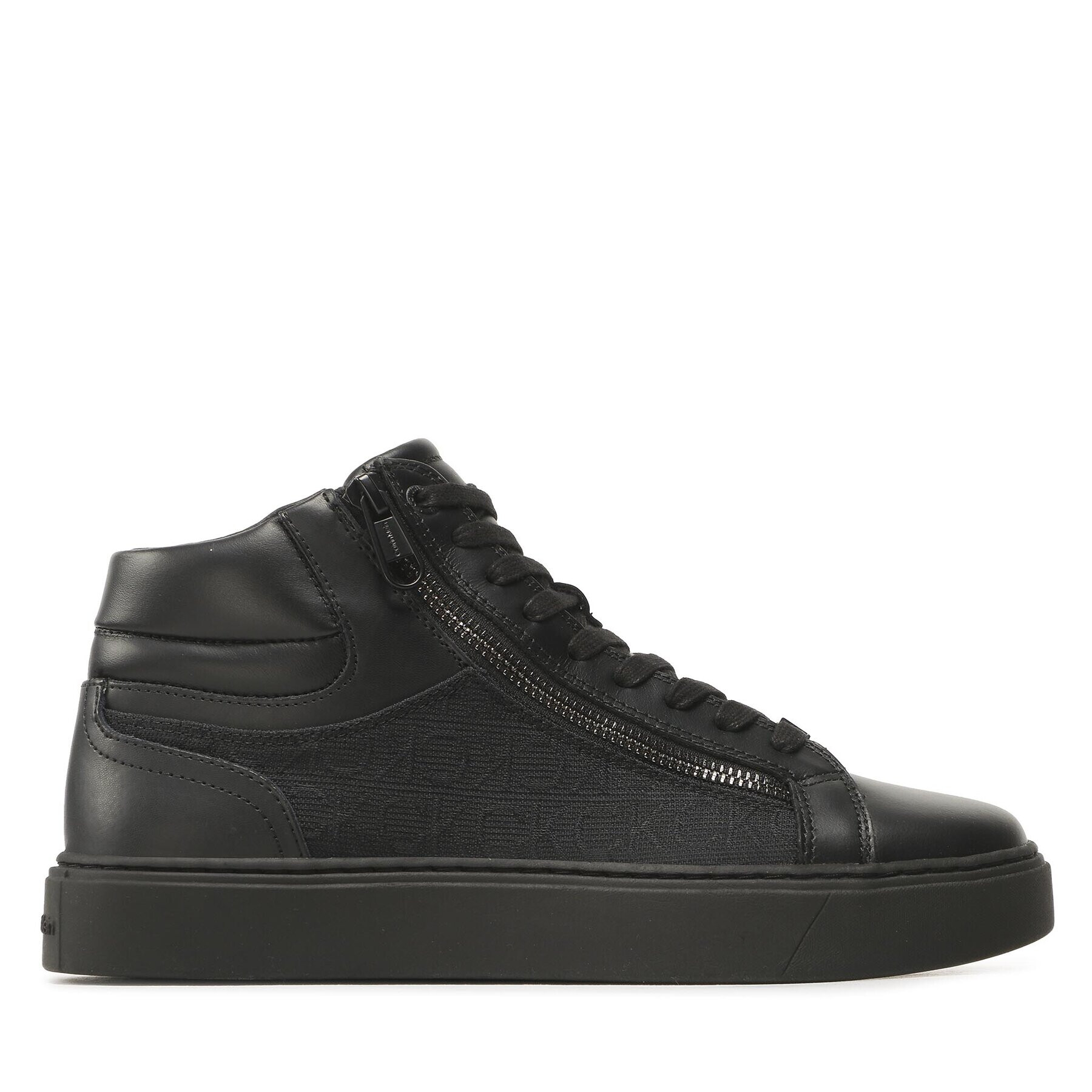 Calvin Klein Sneakersy High Top Lace Up W/Zip Mono Jq HM0HM01014 Čierna - Pepit.sk