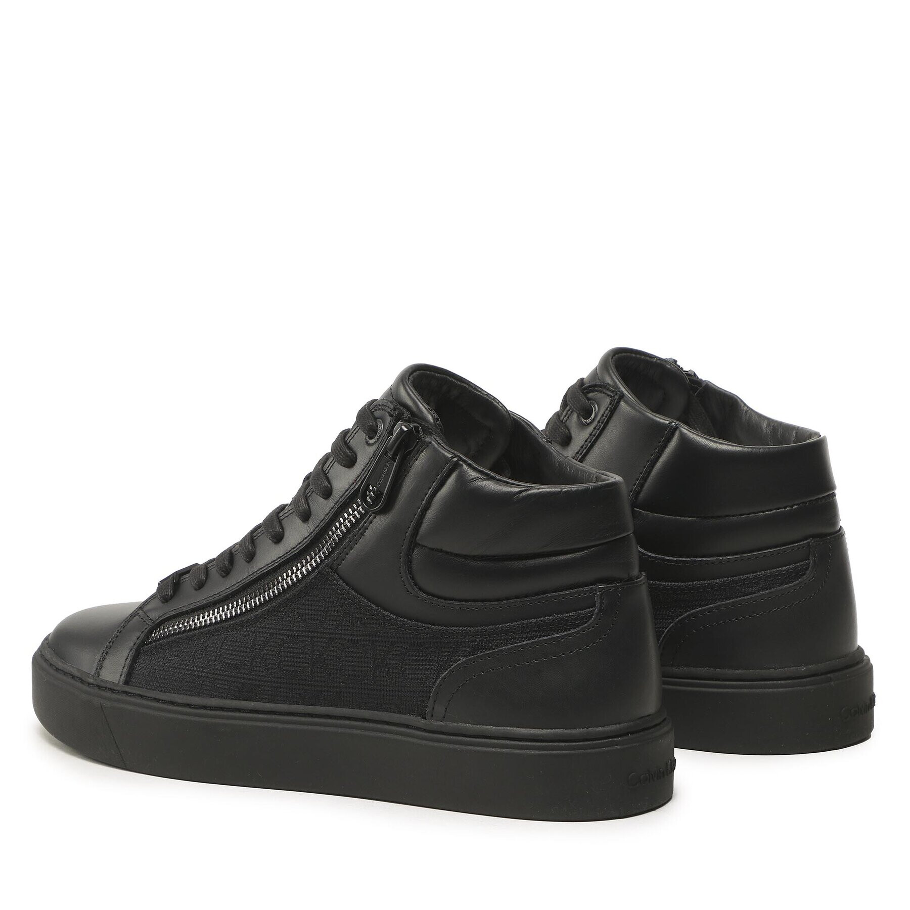 Calvin Klein Sneakersy High Top Lace Up W/Zip Mono Jq HM0HM01014 Čierna - Pepit.sk