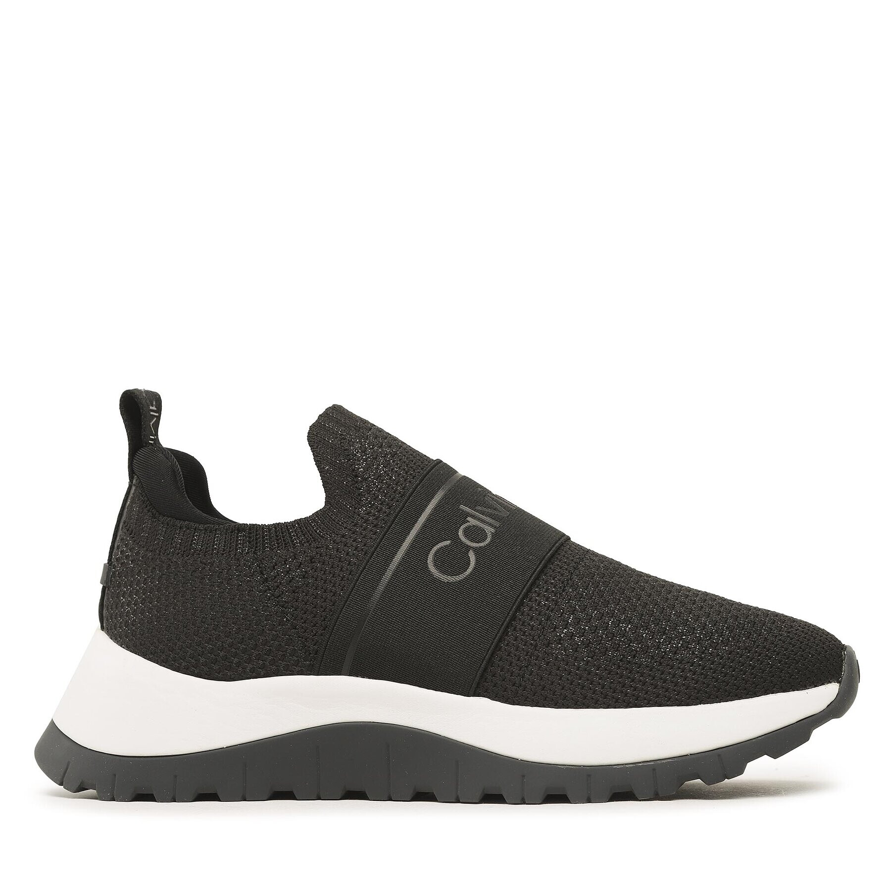 Calvin Klein Sneakersy Knit Runner Slip On HW0HW01443 Čierna - Pepit.sk