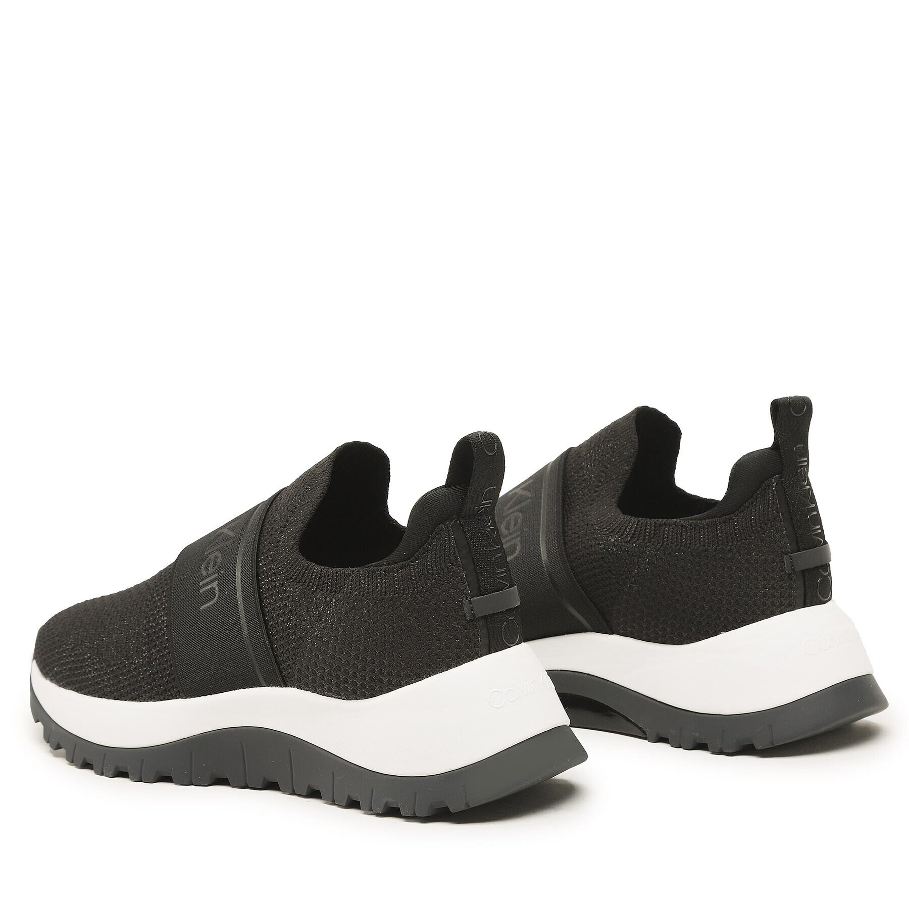 Calvin Klein Sneakersy Knit Runner Slip On HW0HW01443 Čierna - Pepit.sk