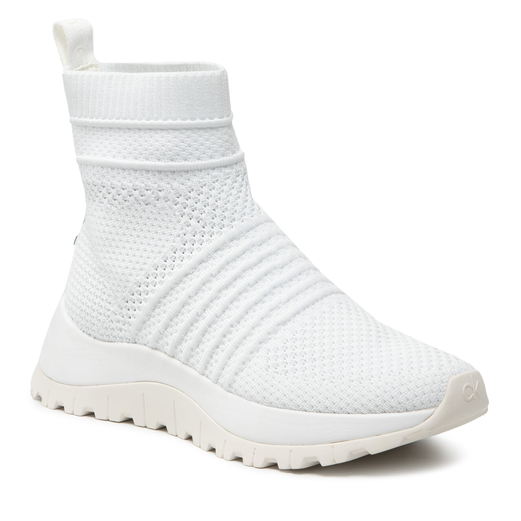 Calvin Klein Sneakersy Knit Sock Boot HW0HW00673 Biela - Pepit.sk