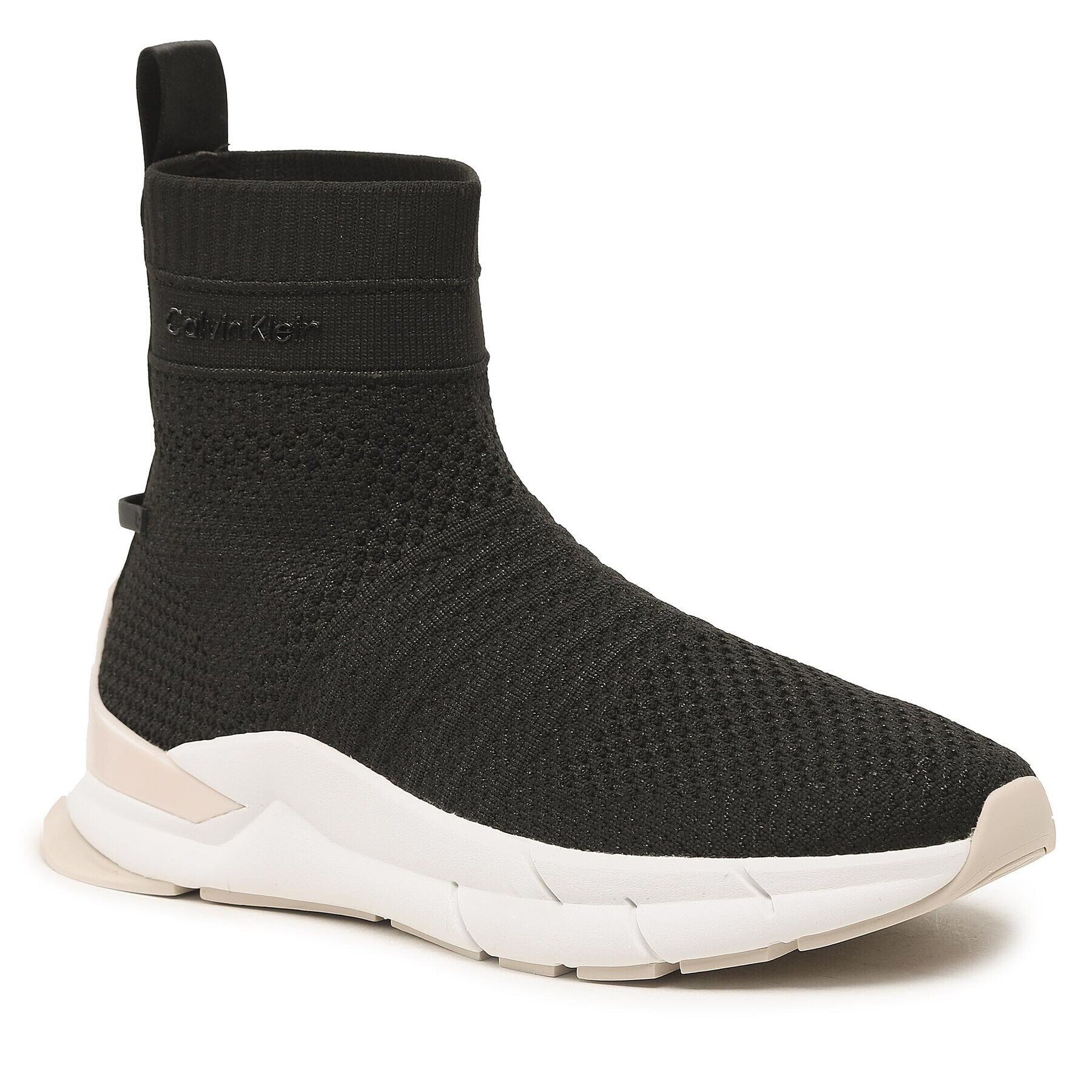 Calvin Klein Sneakersy Knit Sock Boot HW0HW01539 Čierna - Pepit.sk