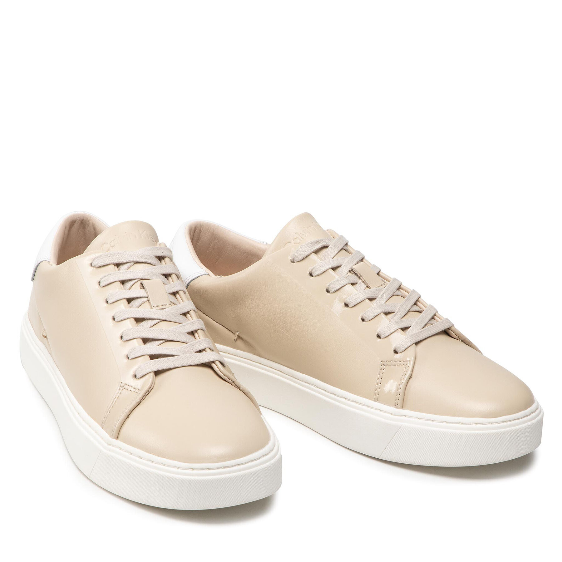 Calvin Klein Sneakersy Low Top Lace Up Bonded HM0HM00322 Béžová - Pepit.sk