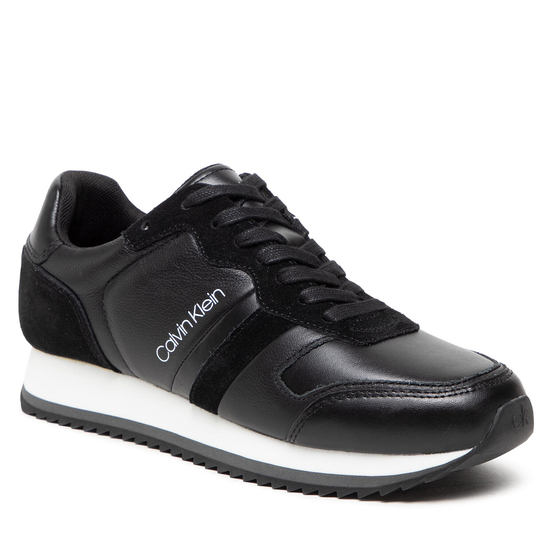 Calvin Klein Sneakersy Low Top Lace Up Lth HM0HM00287 Čierna - Pepit.sk