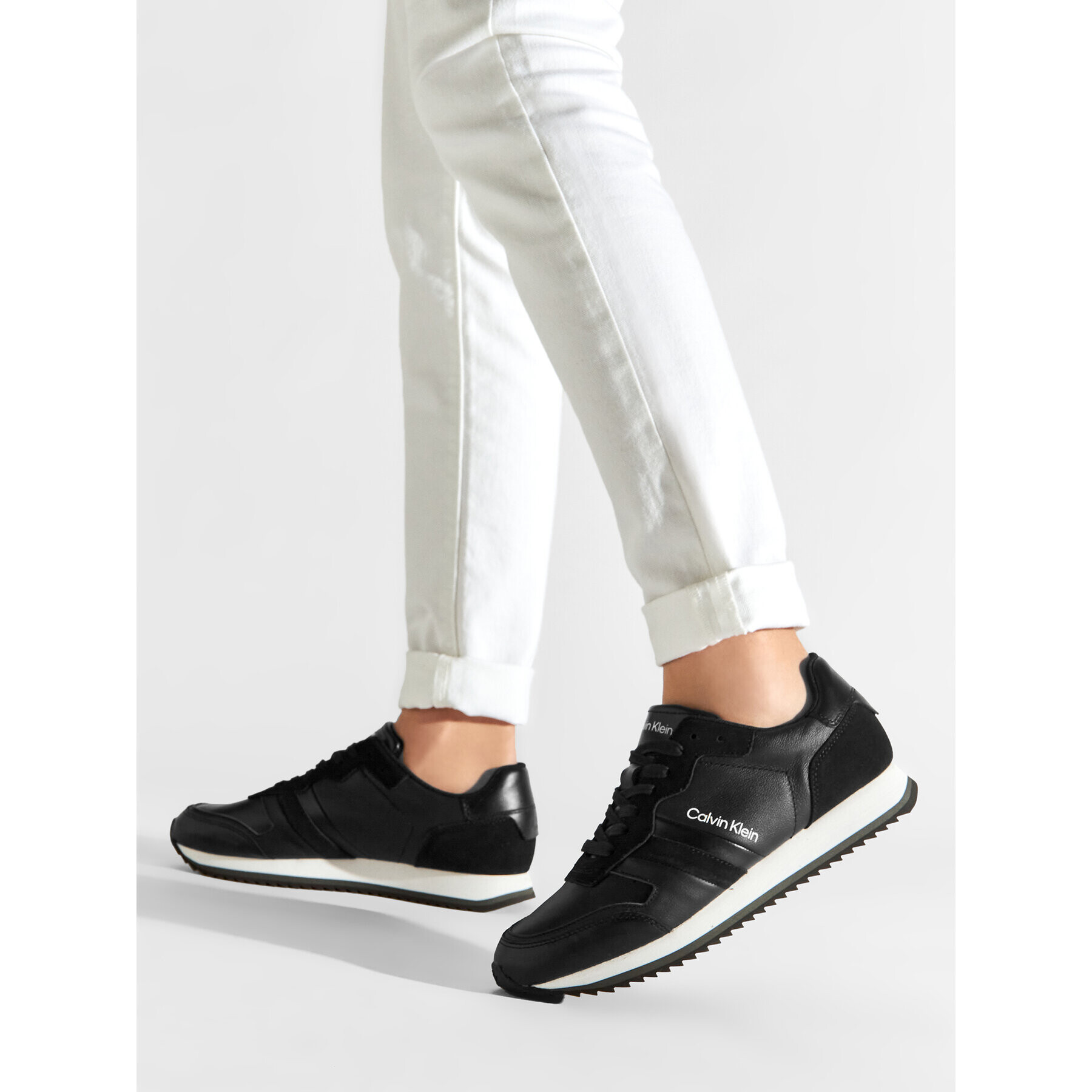 Calvin Klein Sneakersy Low Top Lace Up Lth HM0HM00287 Čierna - Pepit.sk