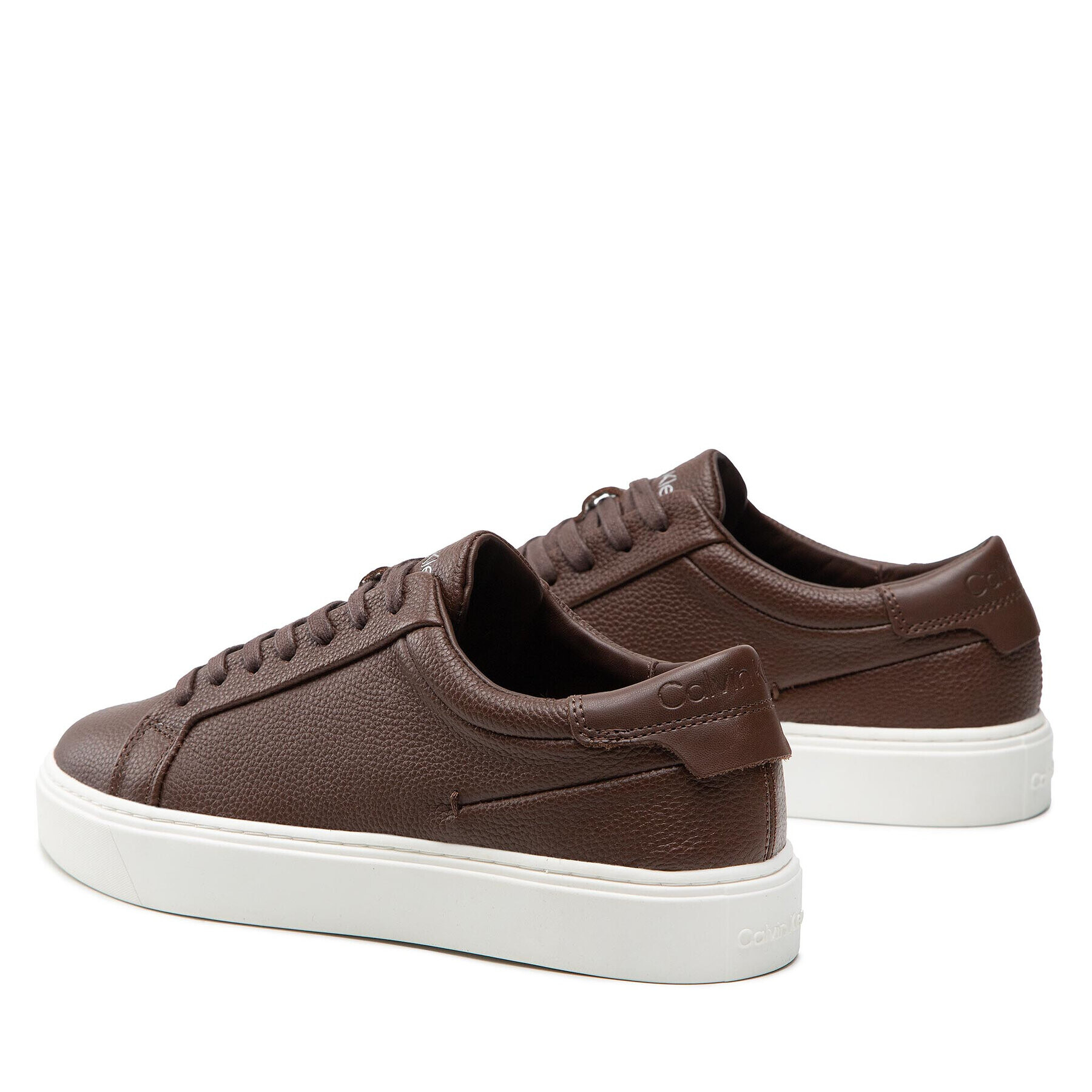 Calvin Klein Sneakersy Low Top Lace Up Lth HM0HM00742 Hnedá - Pepit.sk