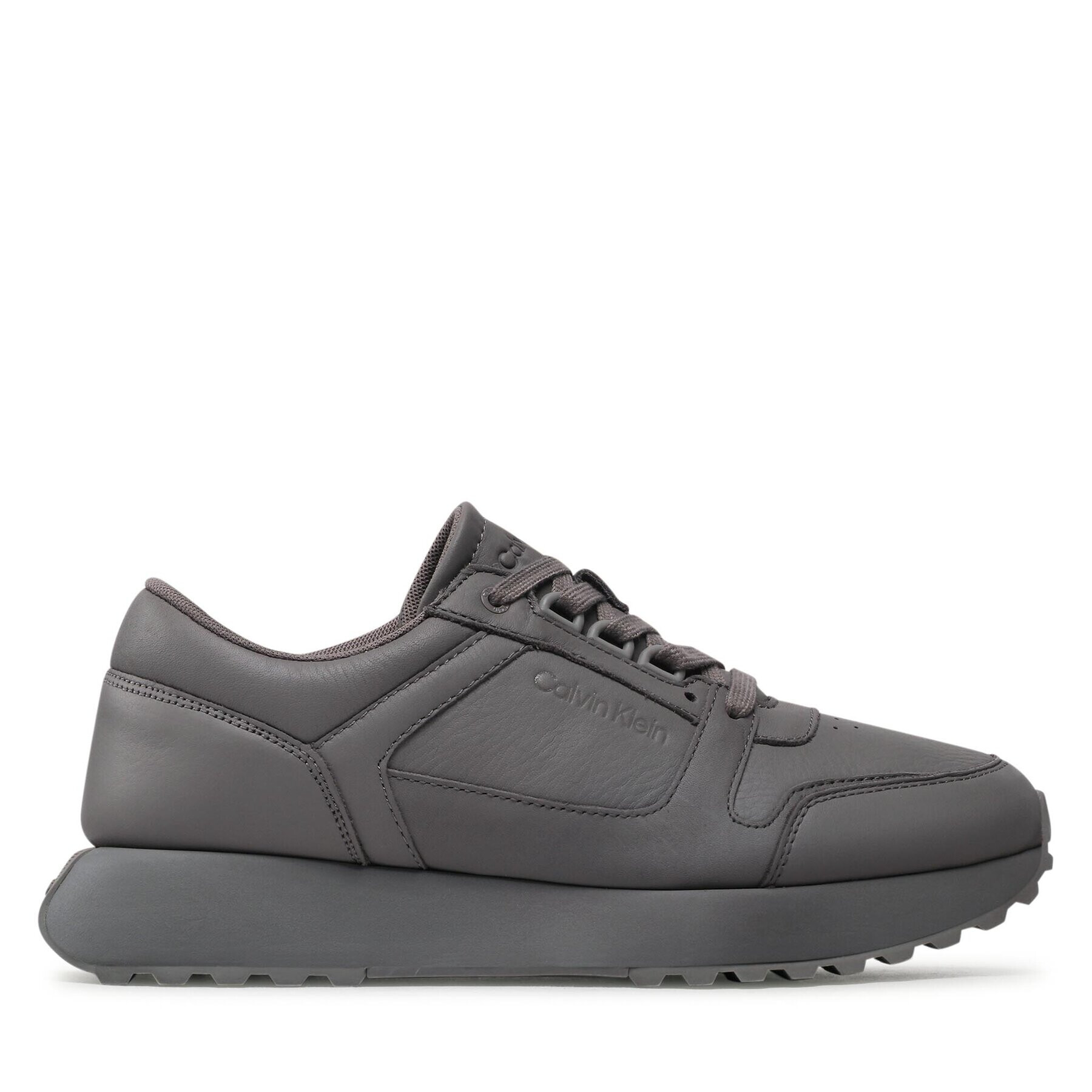 Calvin Klein Sneakersy Low Top Lace Up Lth HM0HM00747 Sivá - Pepit.sk