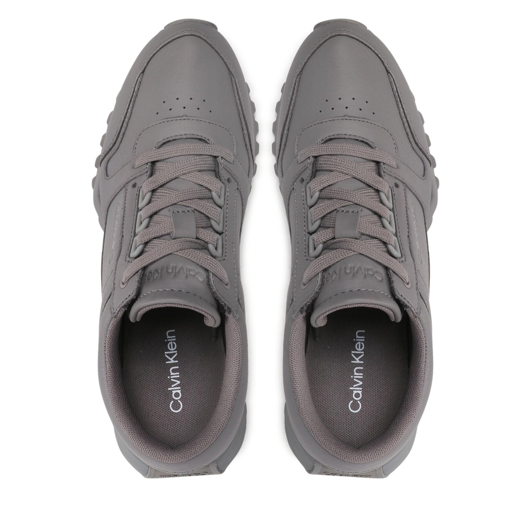 Calvin Klein Sneakersy Low Top Lace Up Lth HM0HM00747 Sivá - Pepit.sk