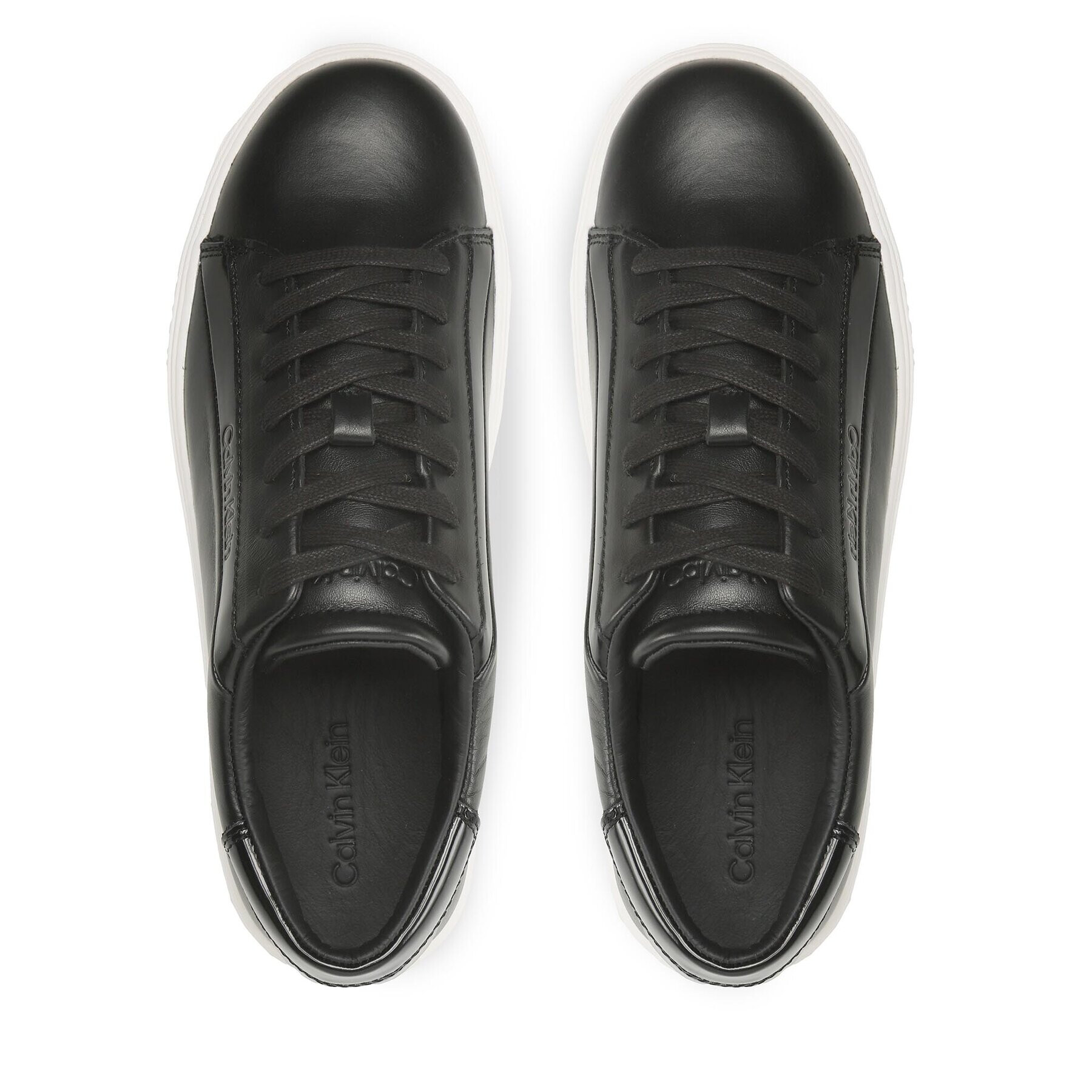 Calvin Klein Sneakersy Low Top Lace Up Lth HM0HM00861 Čierna - Pepit.sk