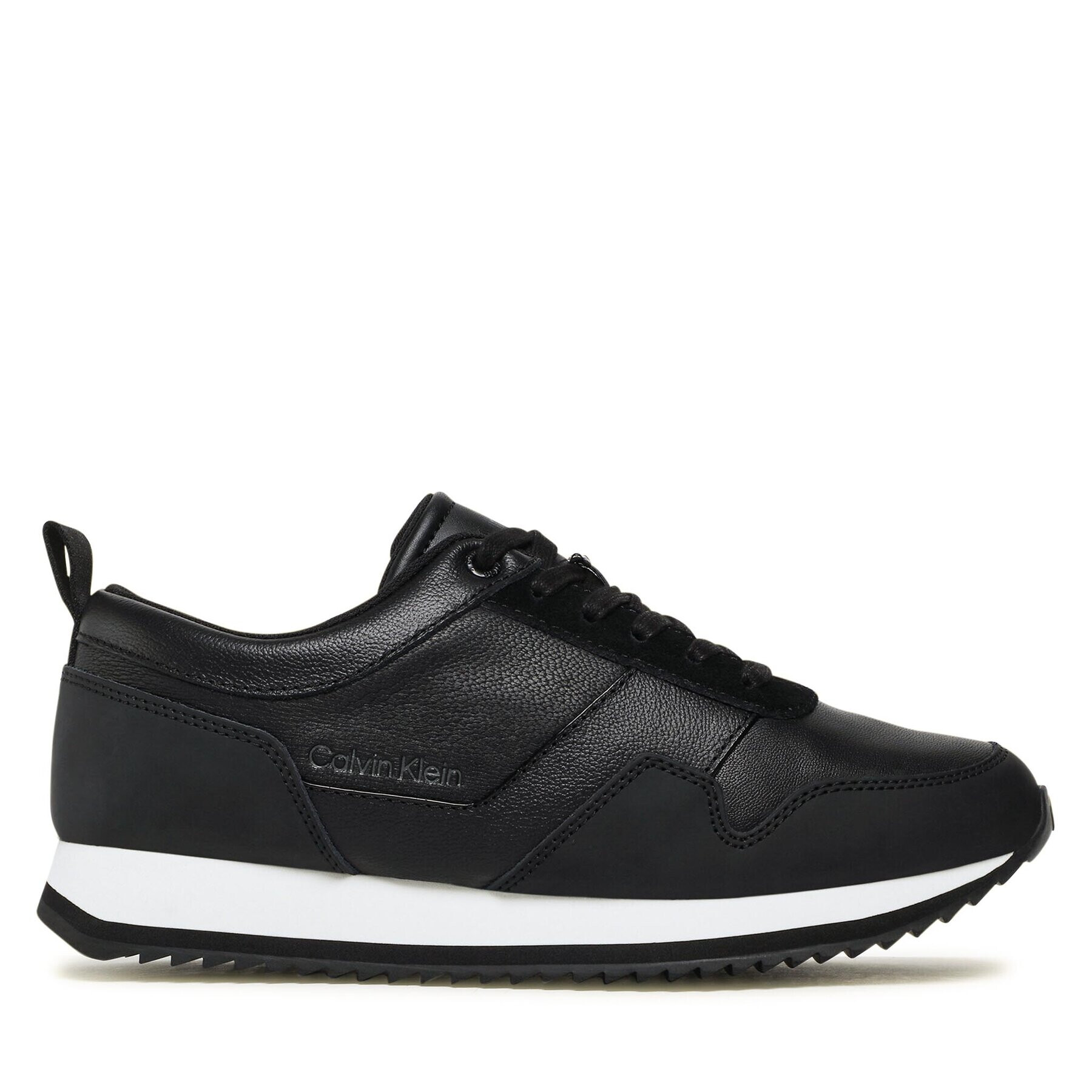 Calvin Klein Sneakersy Low Top Lace Up Lth HM0HM00998 Čierna - Pepit.sk