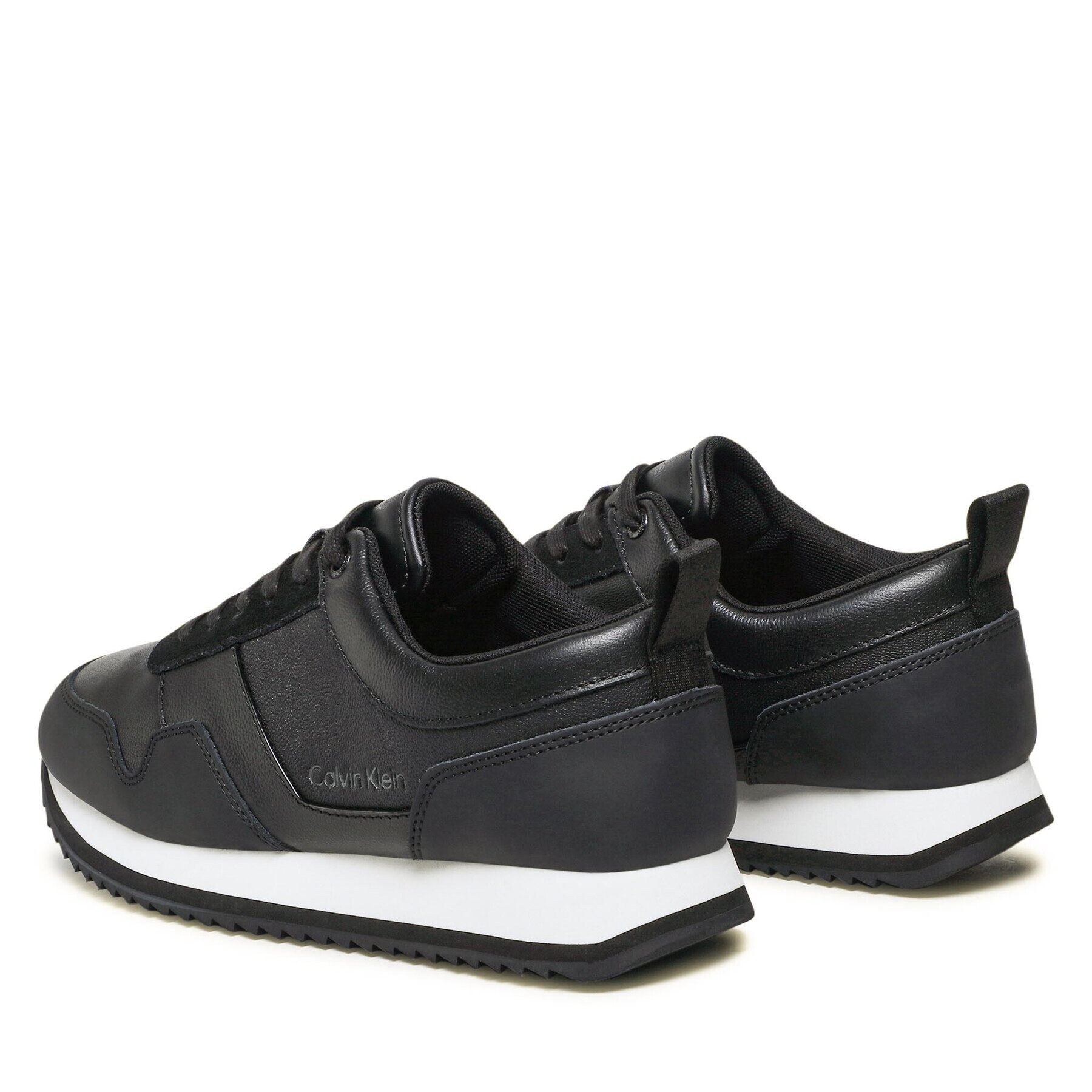 Calvin Klein Sneakersy Low Top Lace Up Lth HM0HM00998 Čierna - Pepit.sk