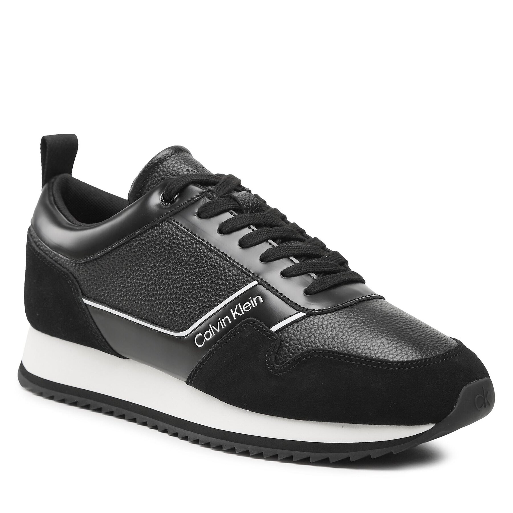 Calvin Klein Sneakersy Low Top Lace Up Lth HM0HM01017 Čierna - Pepit.sk