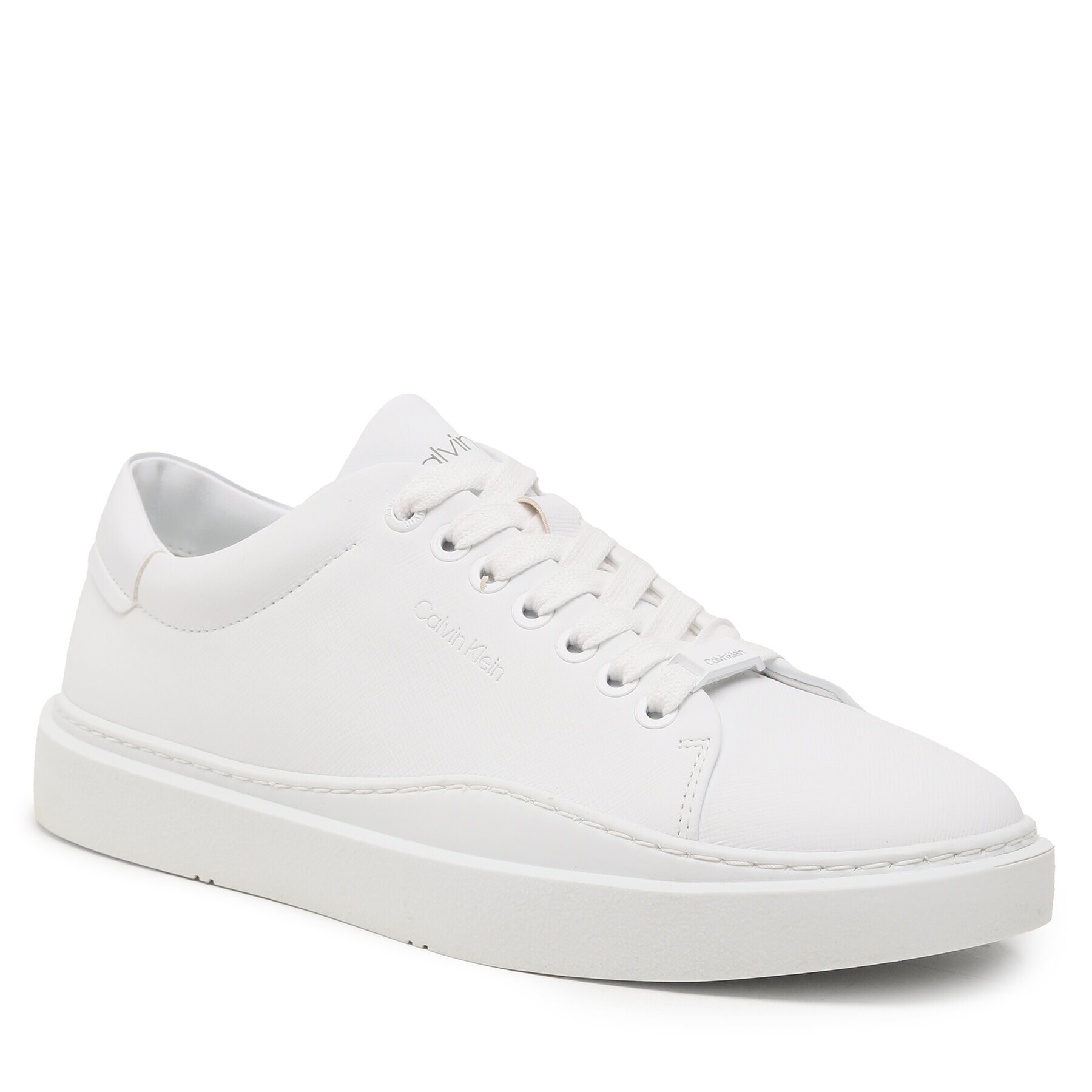 Calvin Klein Sneakersy Low Top Lace Up Lth HM0HM01051 Biela - Pepit.sk