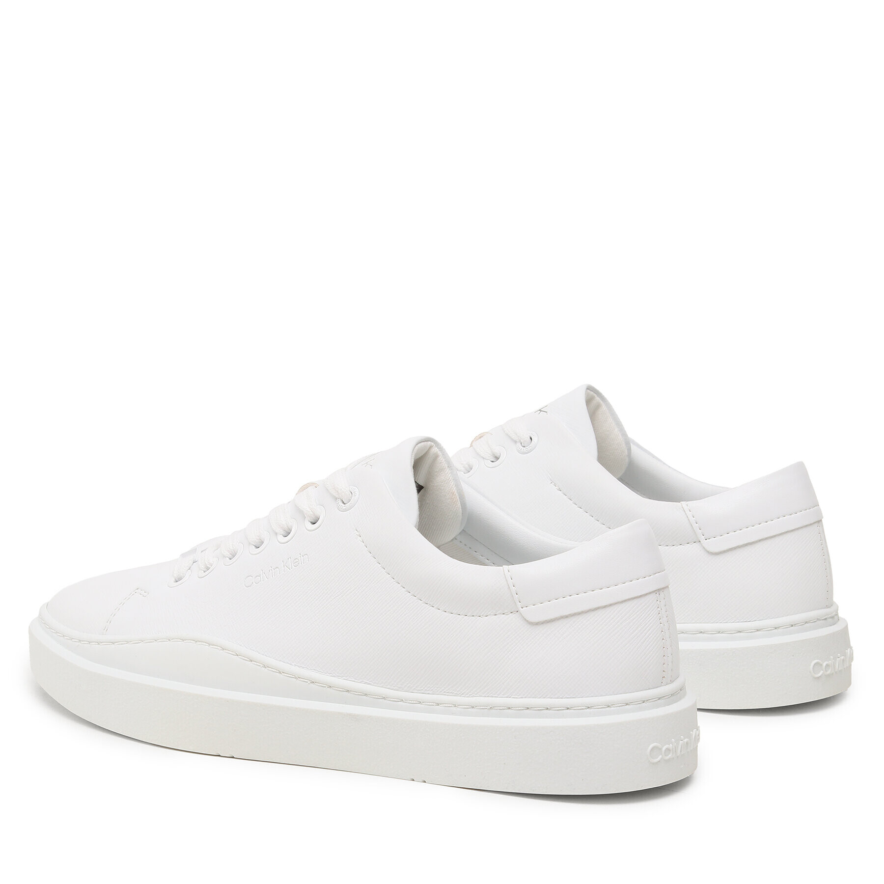 Calvin Klein Sneakersy Low Top Lace Up Lth HM0HM01051 Biela - Pepit.sk