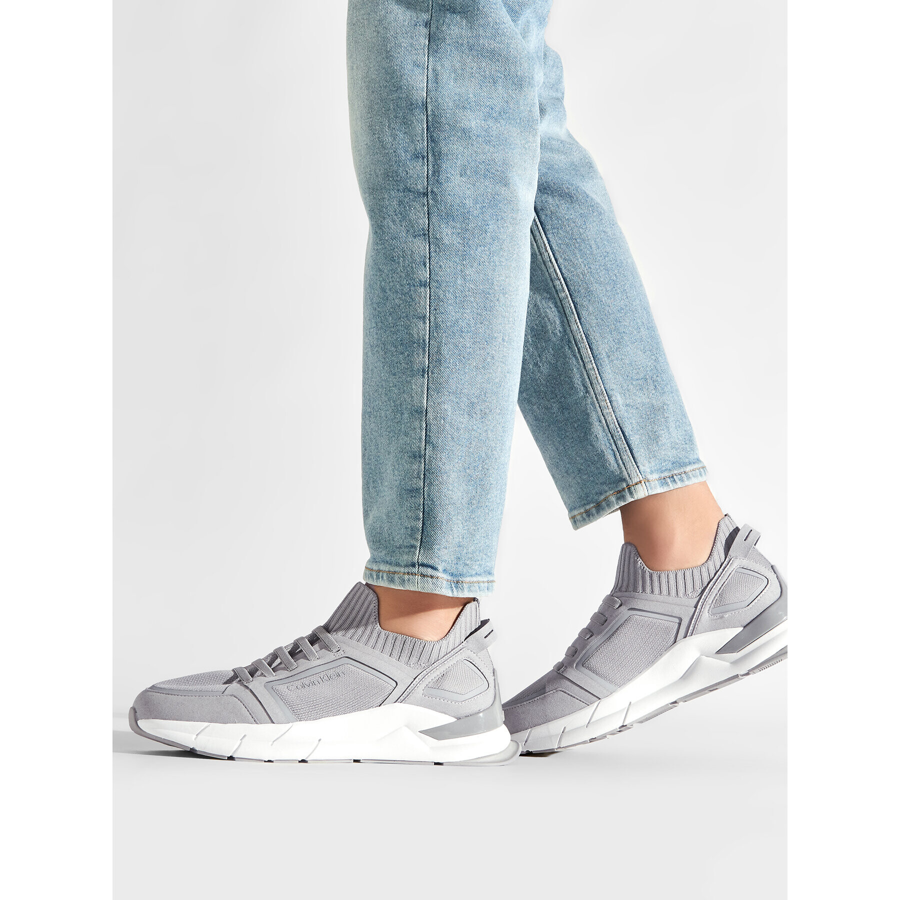 Calvin Klein Sneakersy Low Top Lace Up Lth Mix HM0HM00616 Sivá - Pepit.sk