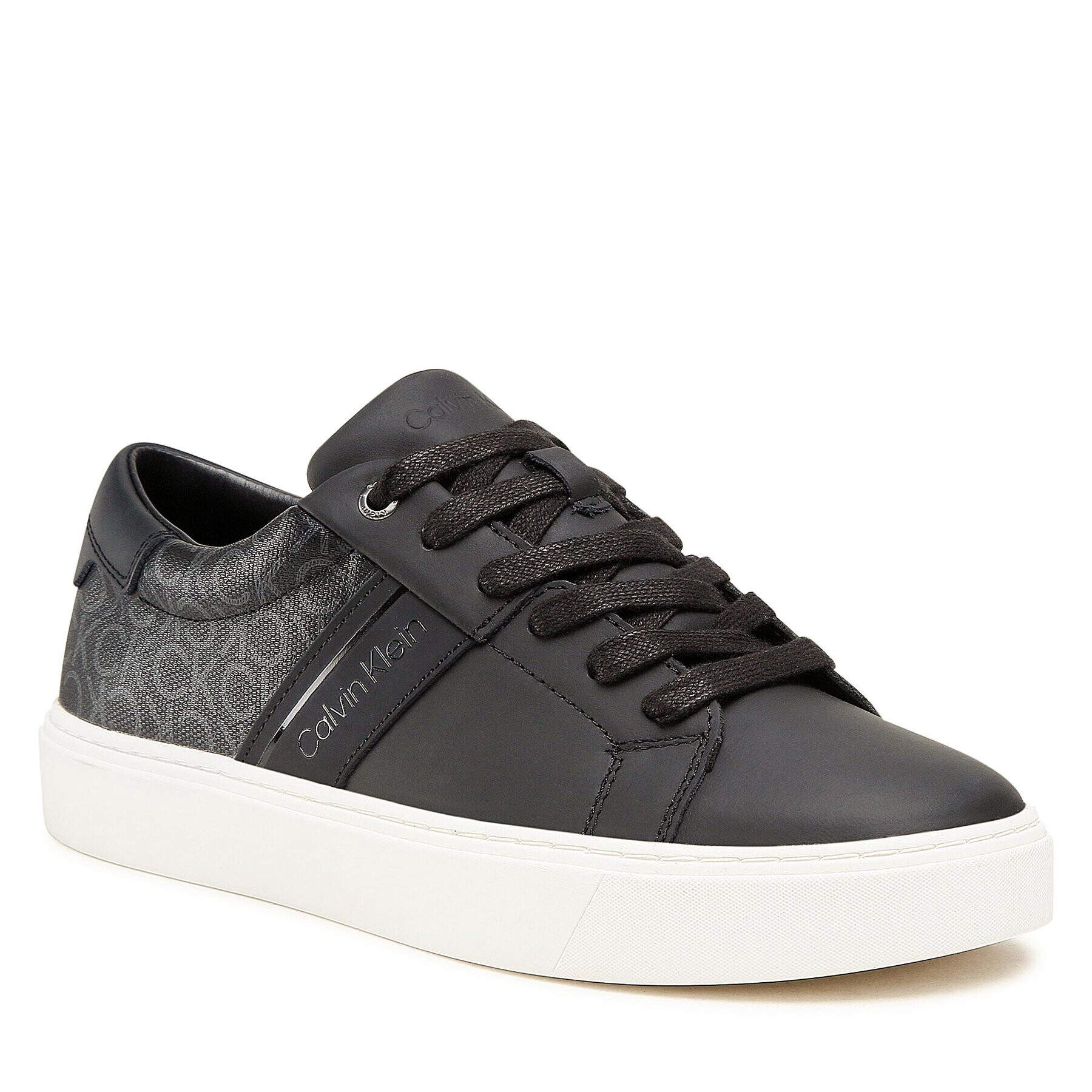 Calvin Klein Sneakersy Low Top Lace Up Mono Mix HM0HM00823 Čierna - Pepit.sk