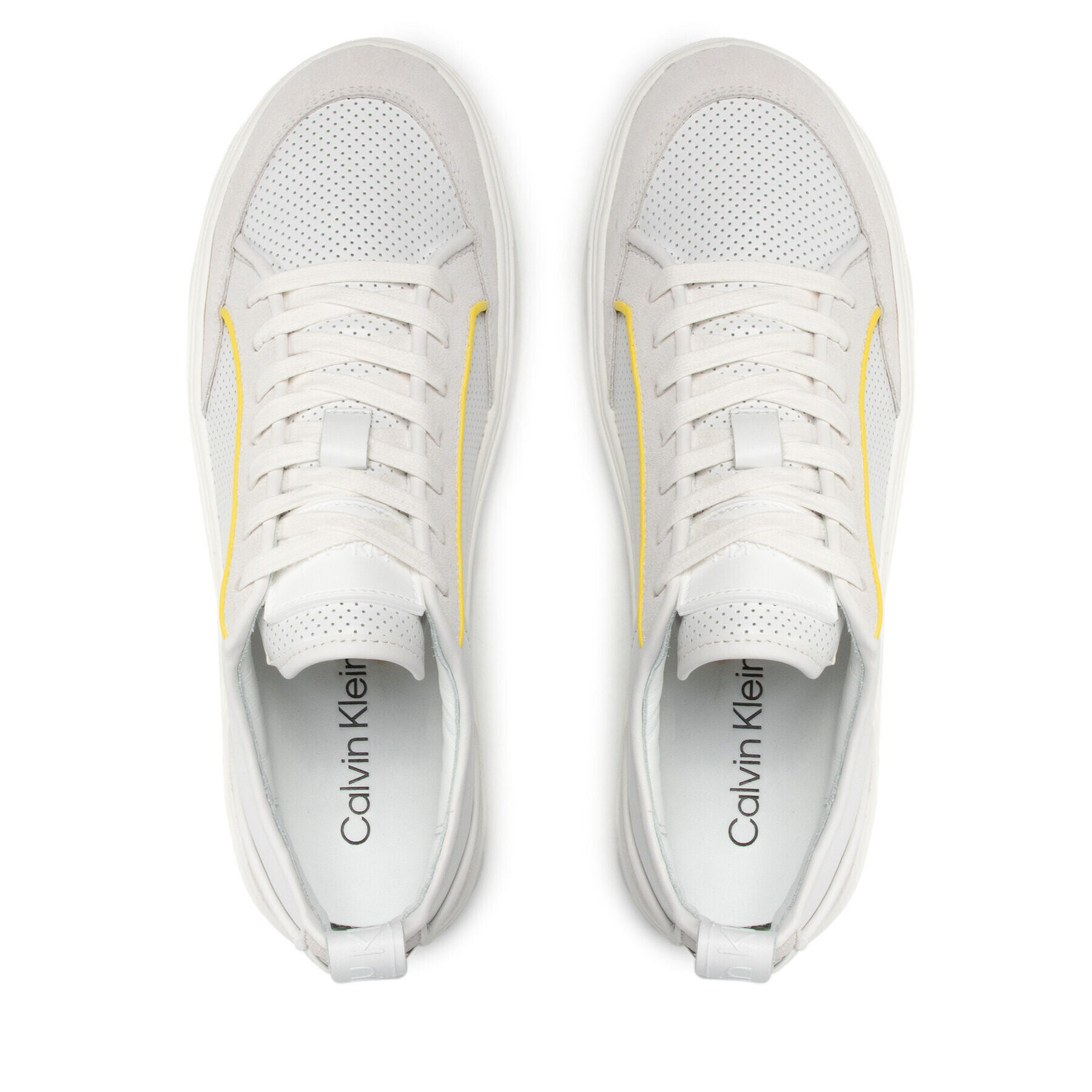 Calvin Klein Sneakersy Low Top Lace Up Perf Lth HM0HM00347 Biela - Pepit.sk