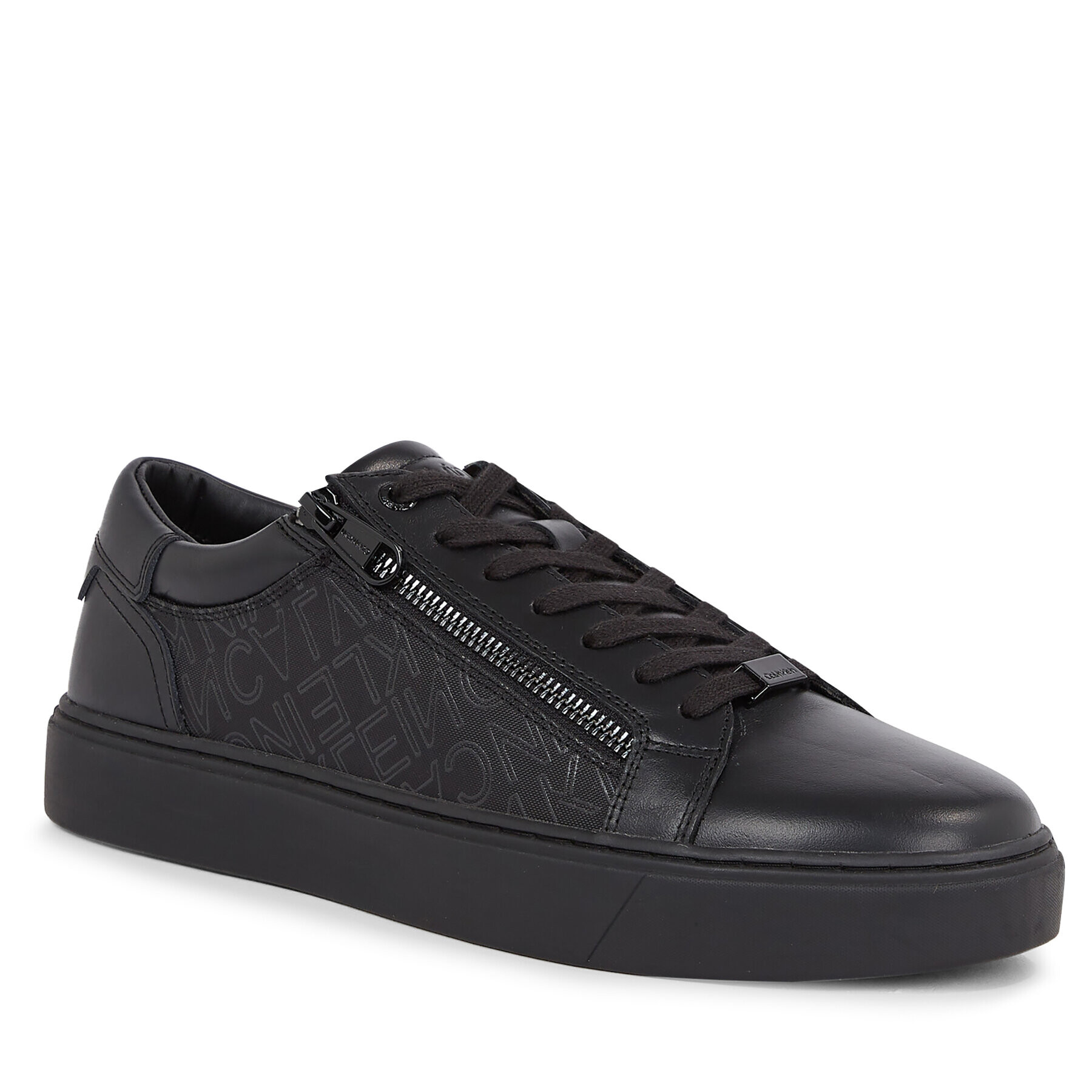 Calvin Klein Sneakersy Low Top Lace Up W/Zip Mono HM0HM01059 Čierna - Pepit.sk