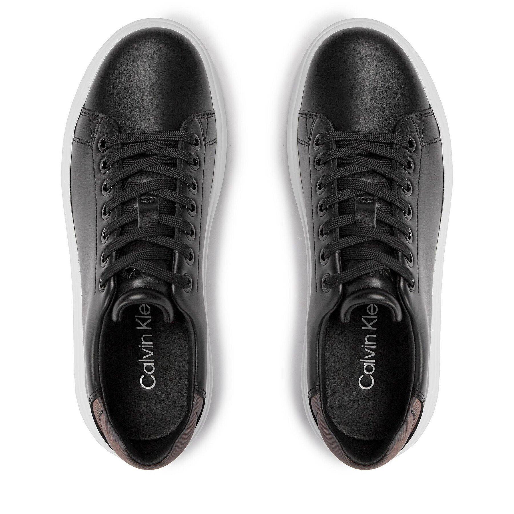 Calvin Klein Sneakersy Raised Cupsole Lace Up Luminous HW0HW01997 Čierna - Pepit.sk