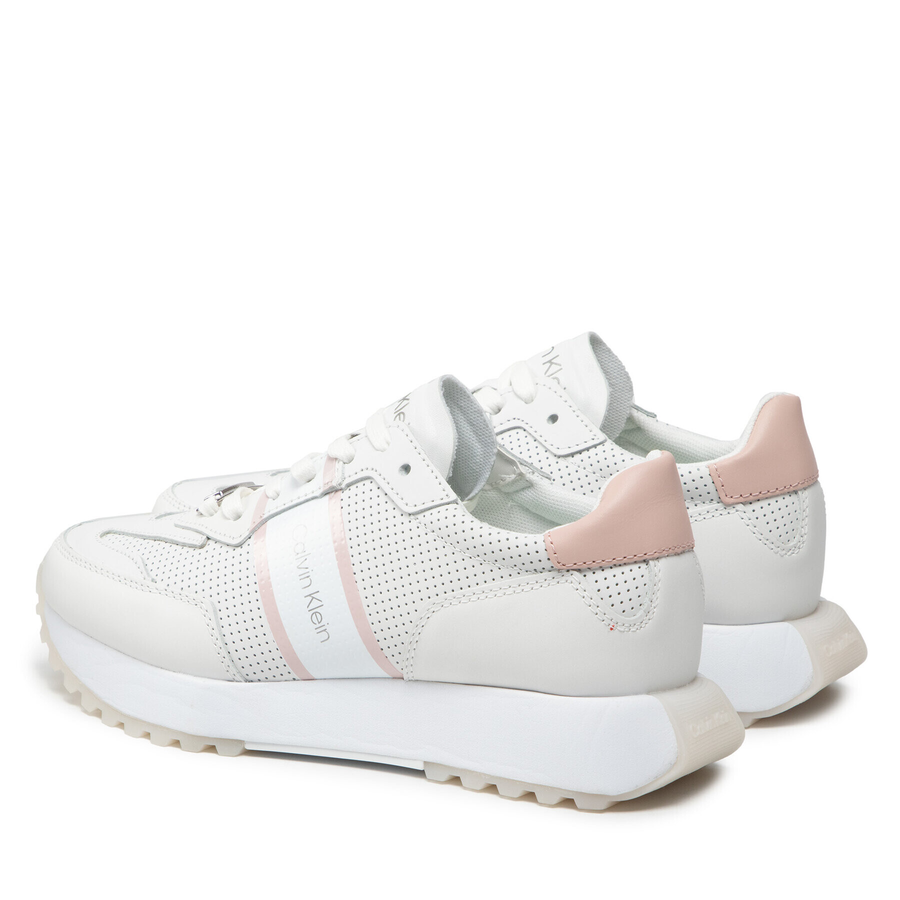 Calvin Klein Sneakersy Skived Runner Lac U-Per HW0HW00810 Biela - Pepit.sk