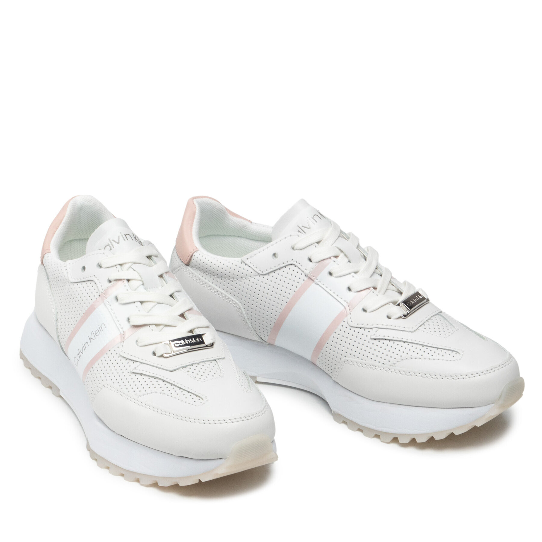 Calvin Klein Sneakersy Skived Runner Lac U-Per HW0HW00810 Biela - Pepit.sk