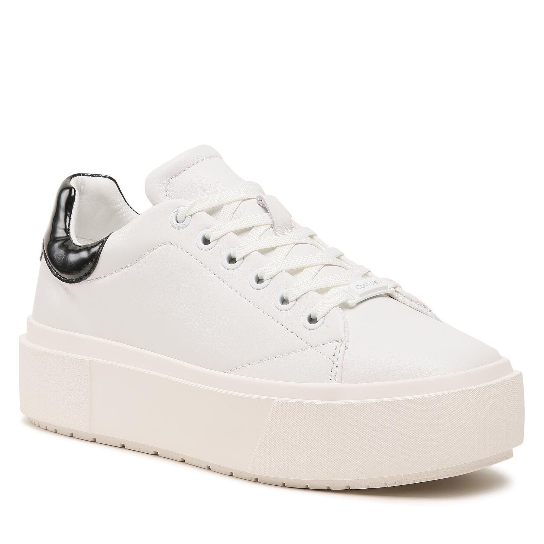 Calvin Klein Sneakersy Squared Flatform Cupsole Lace Up HW0HW01775 Biela - Pepit.sk