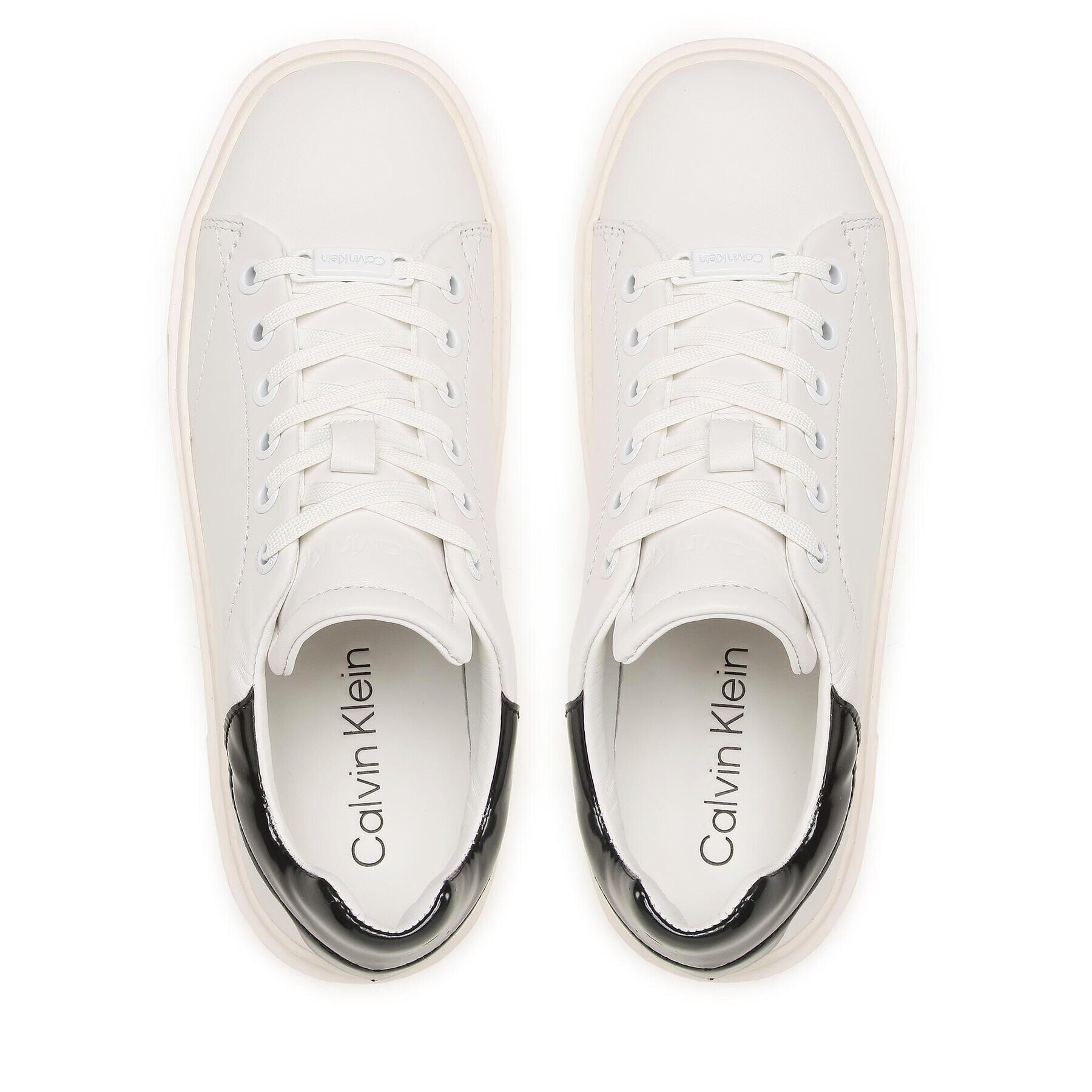 Calvin Klein Sneakersy Squared Flatform Cupsole Lace Up HW0HW01775 Biela - Pepit.sk