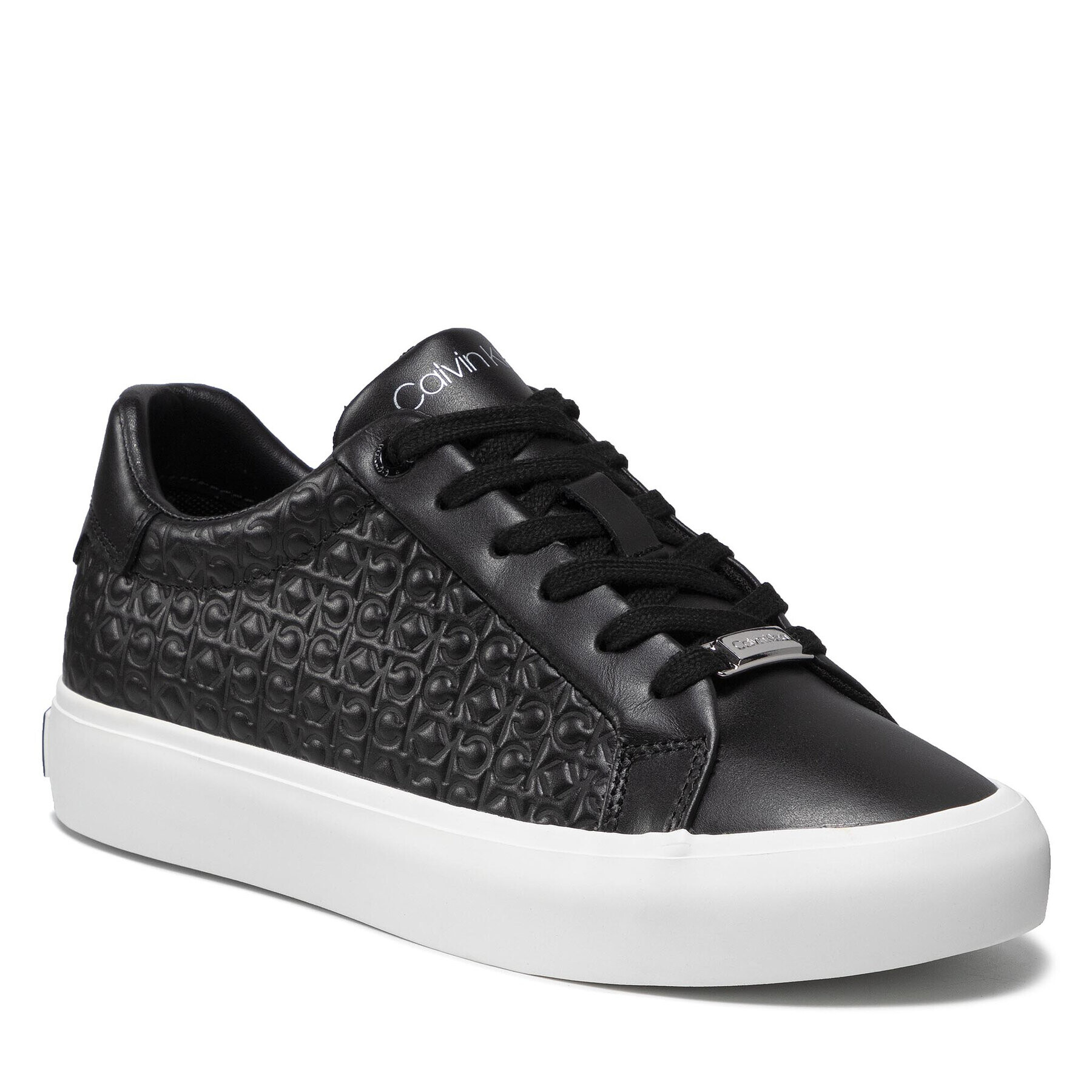 Calvin Klein Sneakersy Vulc Lace Up Emboss Mono HW0HW00541 Čierna - Pepit.sk