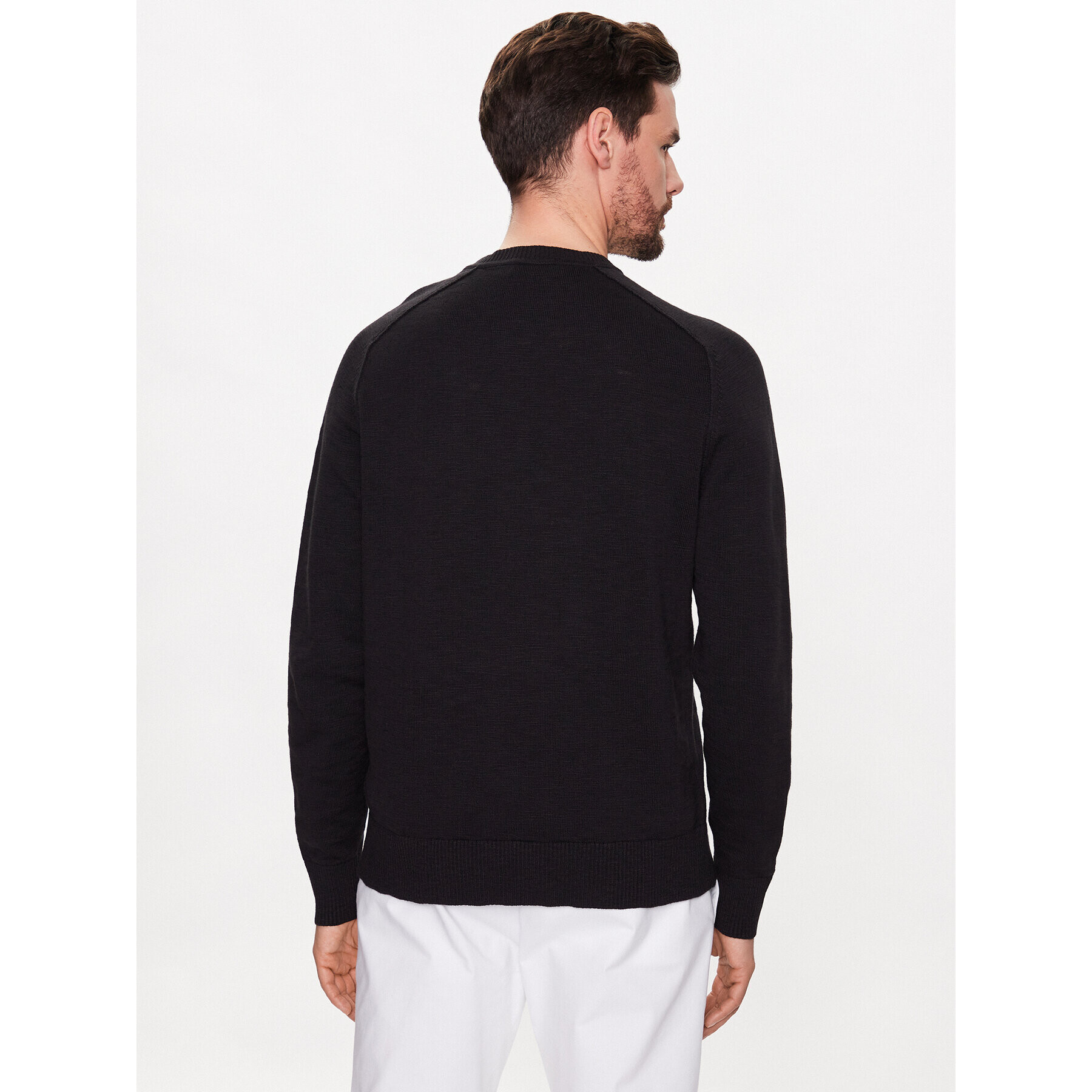 Calvin Klein Sveter Slub Texture Sweater K10K111449 Čierna Regular Fit - Pepit.sk