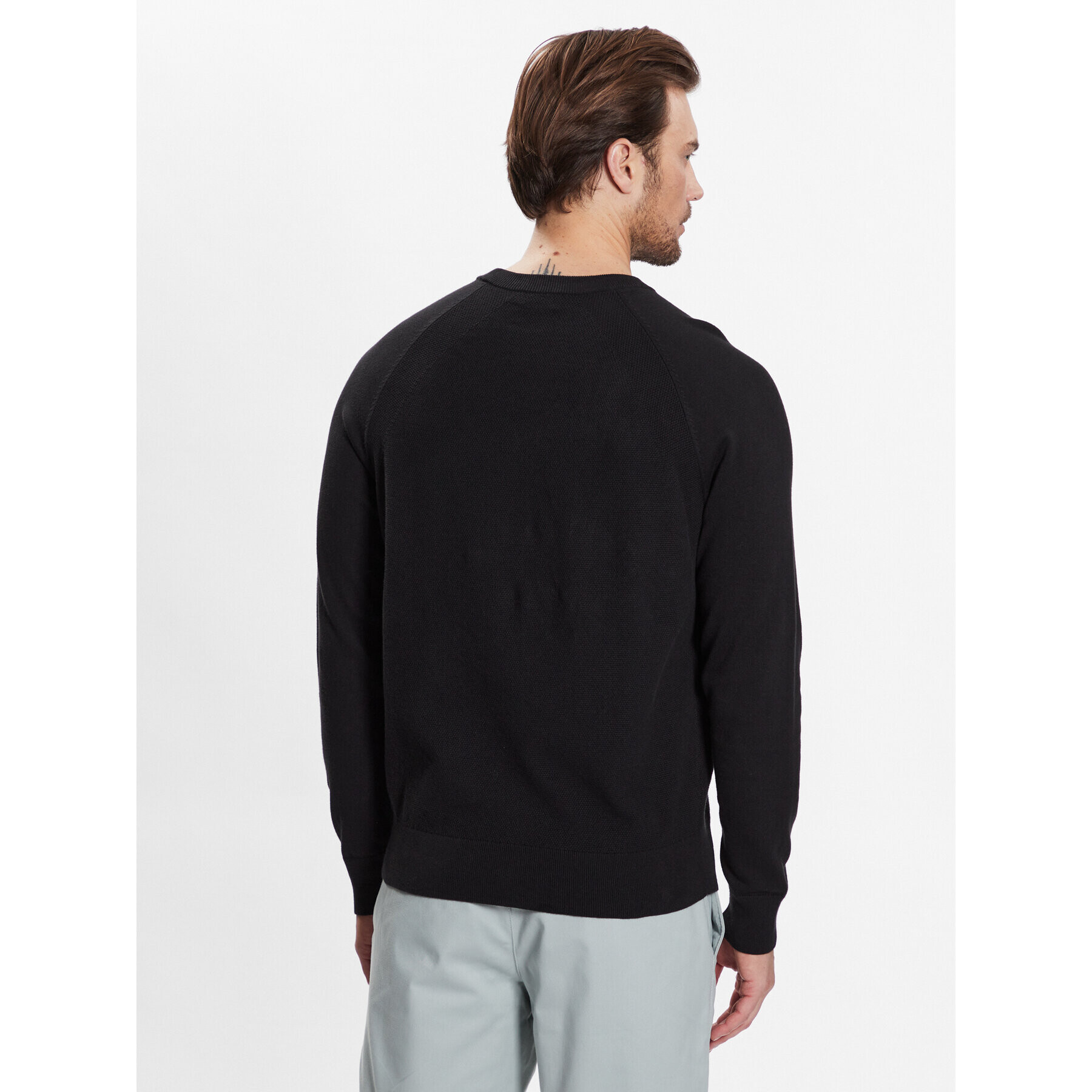 Calvin Klein Sveter Structure Cn Sweater K10K111012 Čierna Regular Fit - Pepit.sk