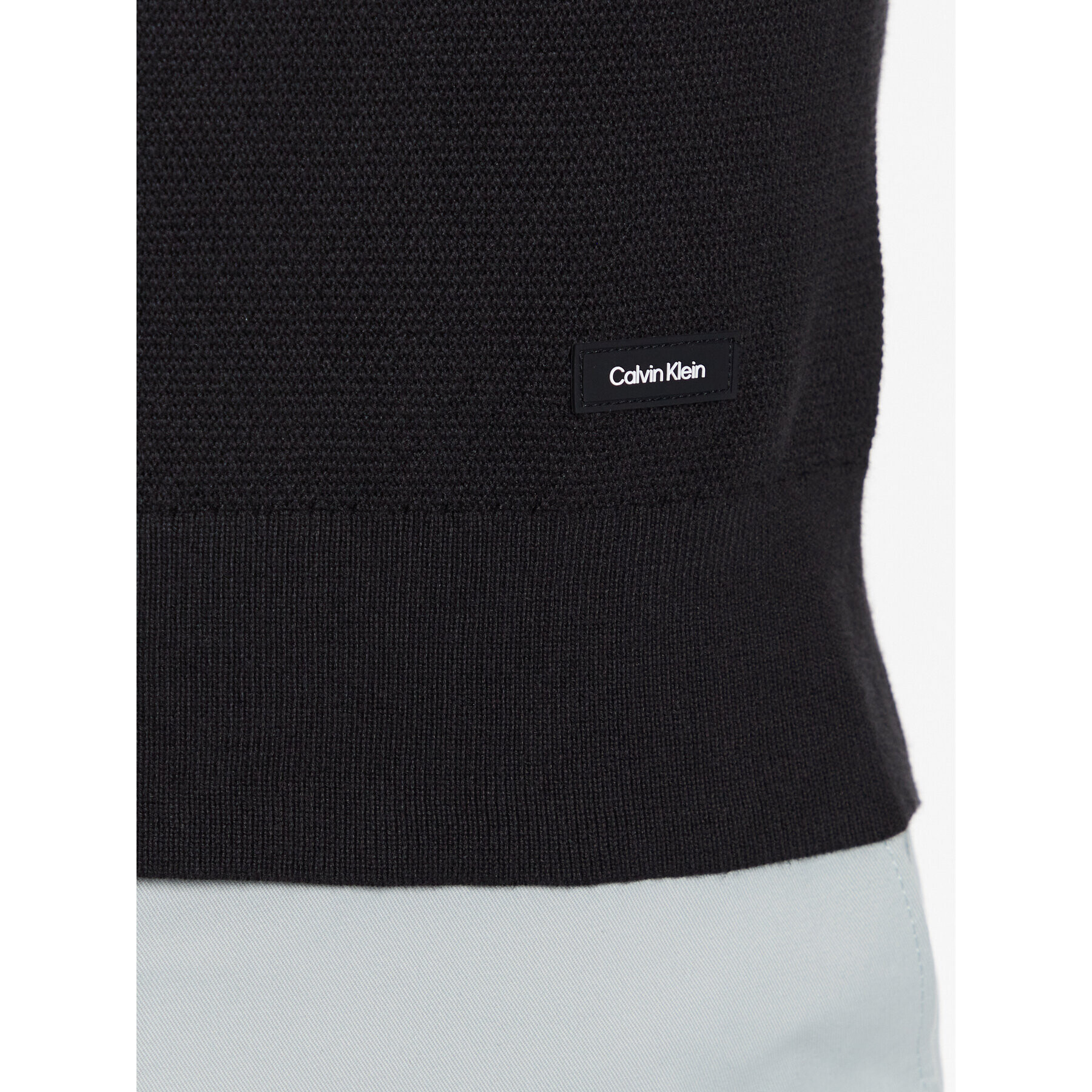 Calvin Klein Sveter Structure Cn Sweater K10K111012 Čierna Regular Fit - Pepit.sk