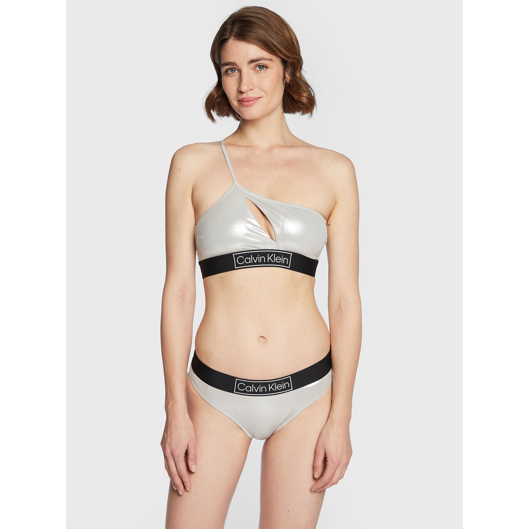 Calvin Klein Swimwear Spodný diel bikín Classic KW0KW01949 Strieborná - Pepit.sk