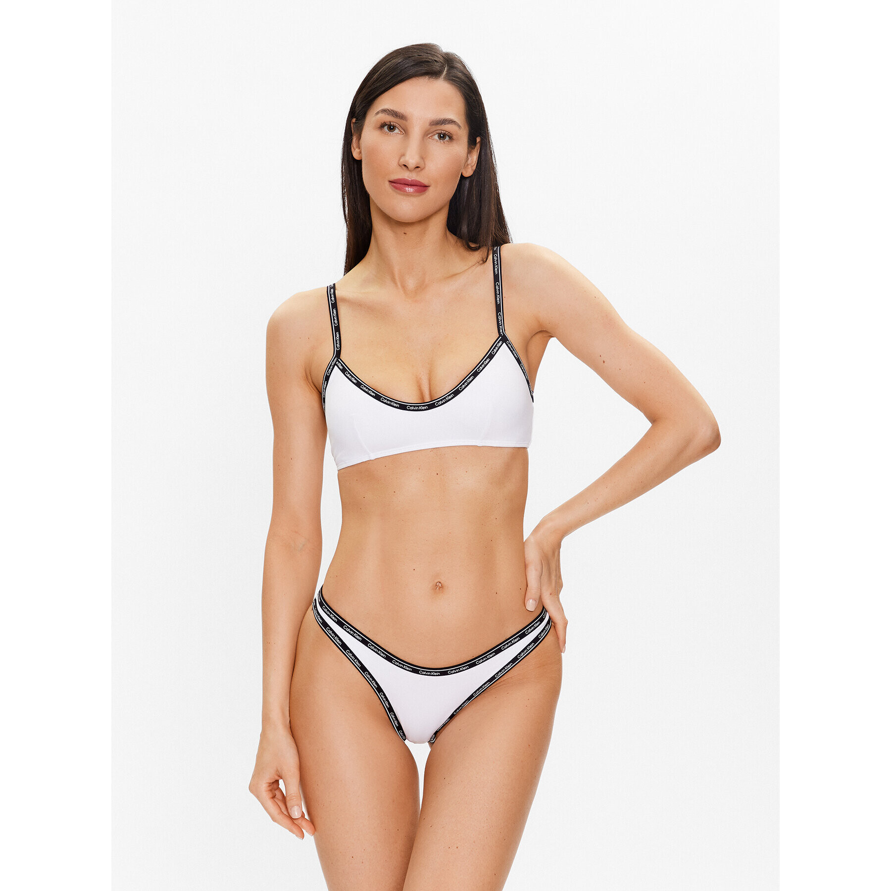 Calvin Klein Swimwear Spodný diel bikín KW0KW01993 Biela - Pepit.sk