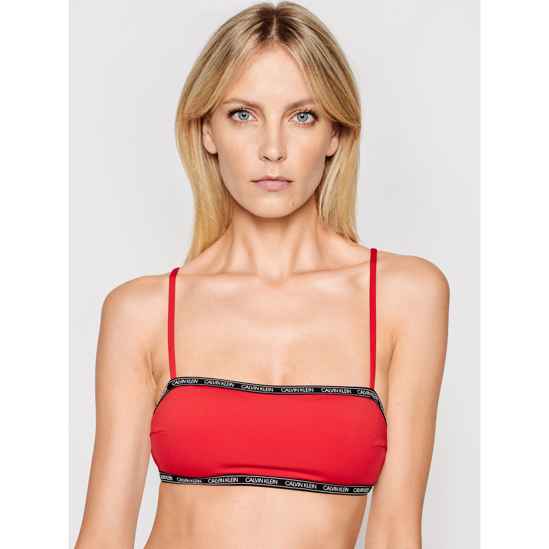 Calvin Klein Swimwear Vrchný diel bikín Bandeau KW0KW01274 Červená - Pepit.sk