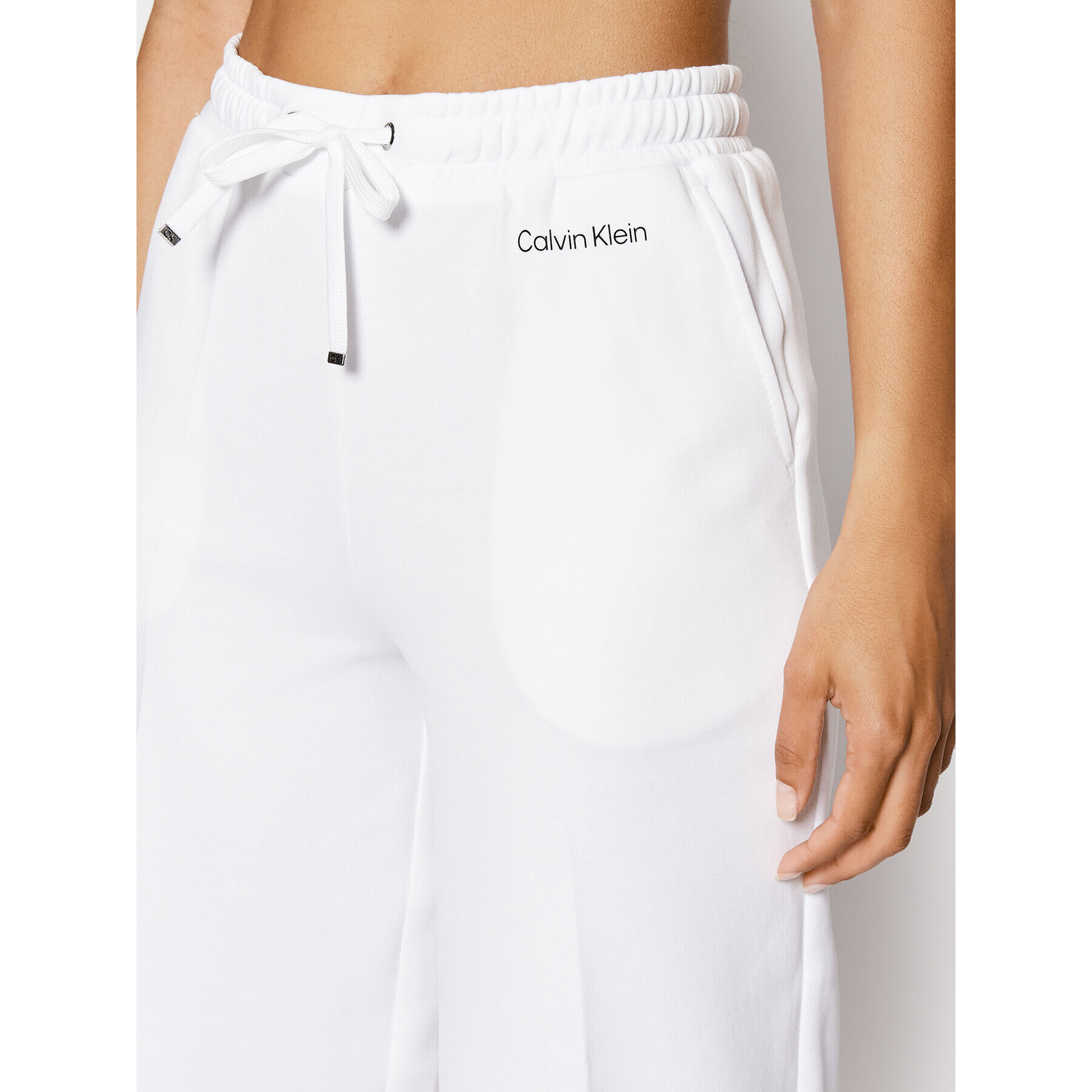 Calvin Klein Teplákové nohavice Micro Logo K20K203622 Biela Regular Fit - Pepit.sk