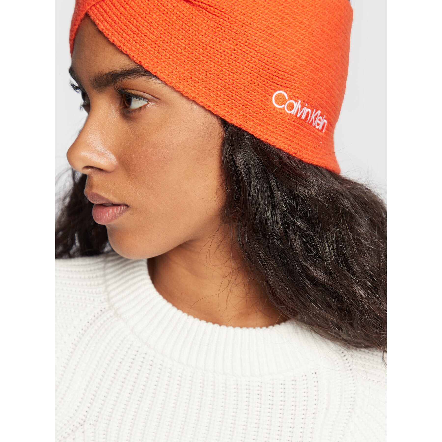 Calvin Klein Textilná čelenka Essential K60K608656 Oranžová - Pepit.sk