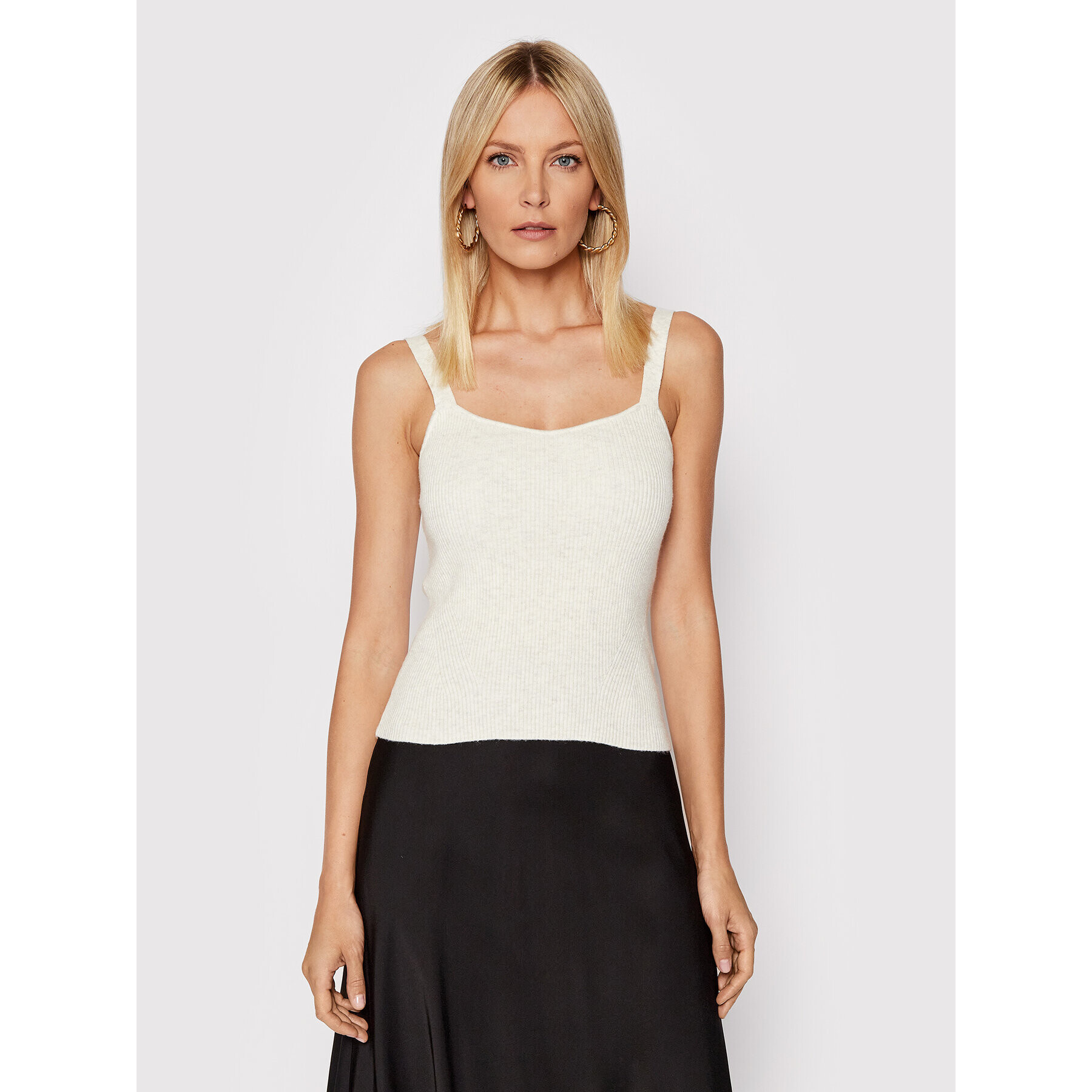 Calvin Klein Top Essential Rib Knitted Cami K20K203478 Béžová Slim Fit - Pepit.sk