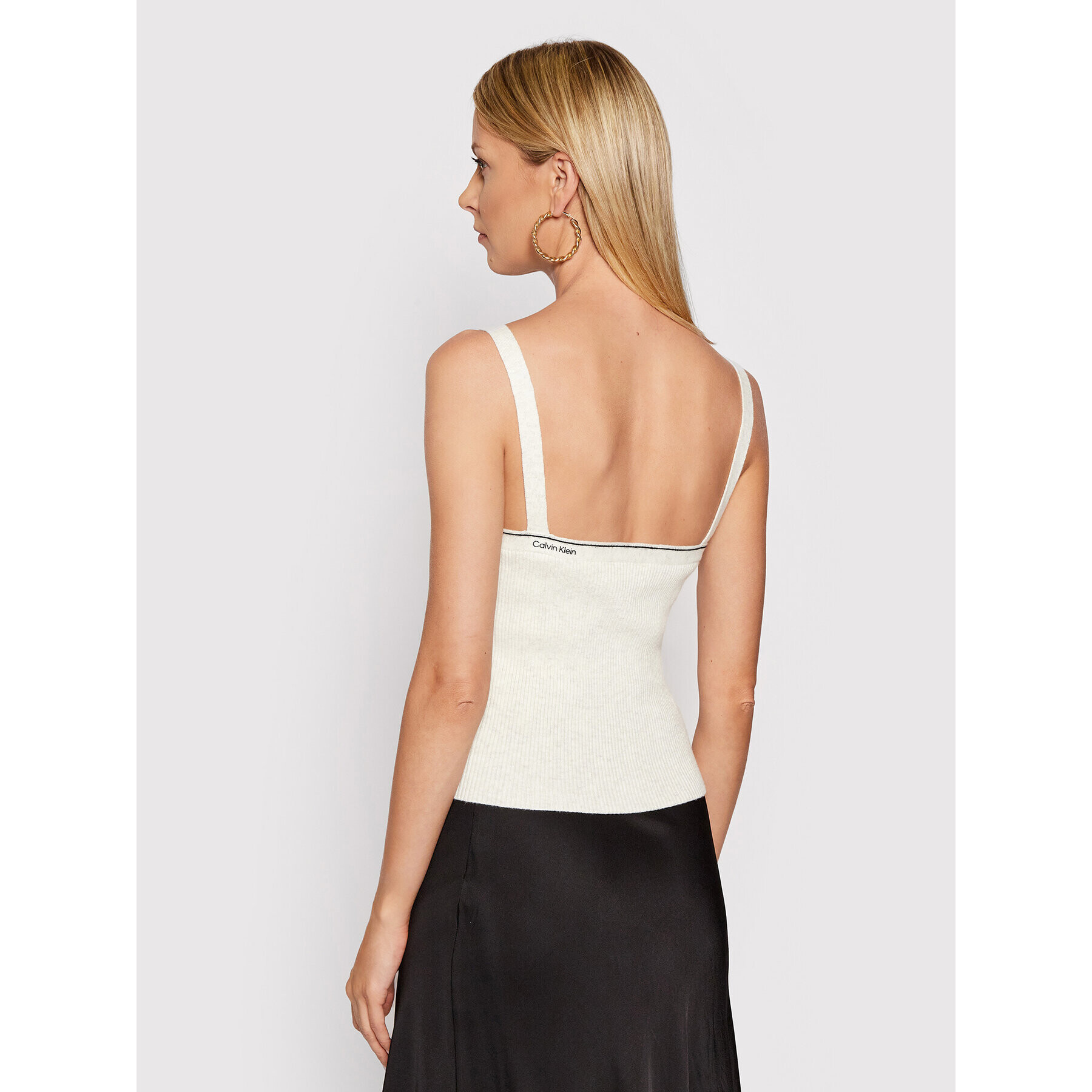 Calvin Klein Top Essential Rib Knitted Cami K20K203478 Béžová Slim Fit - Pepit.sk