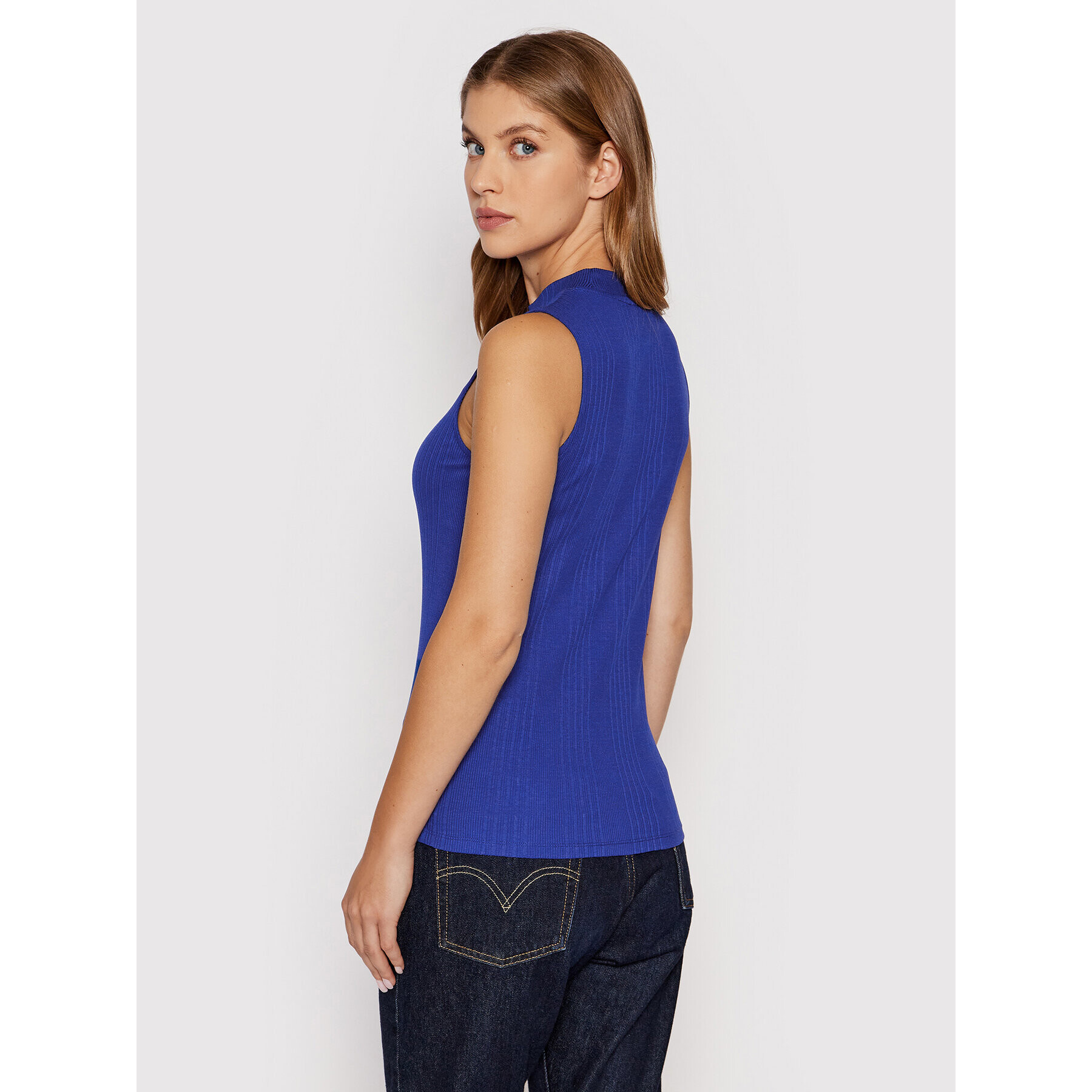 Calvin Klein Top Rib Mock K20K203469 Tmavomodrá Skinny Fit - Pepit.sk