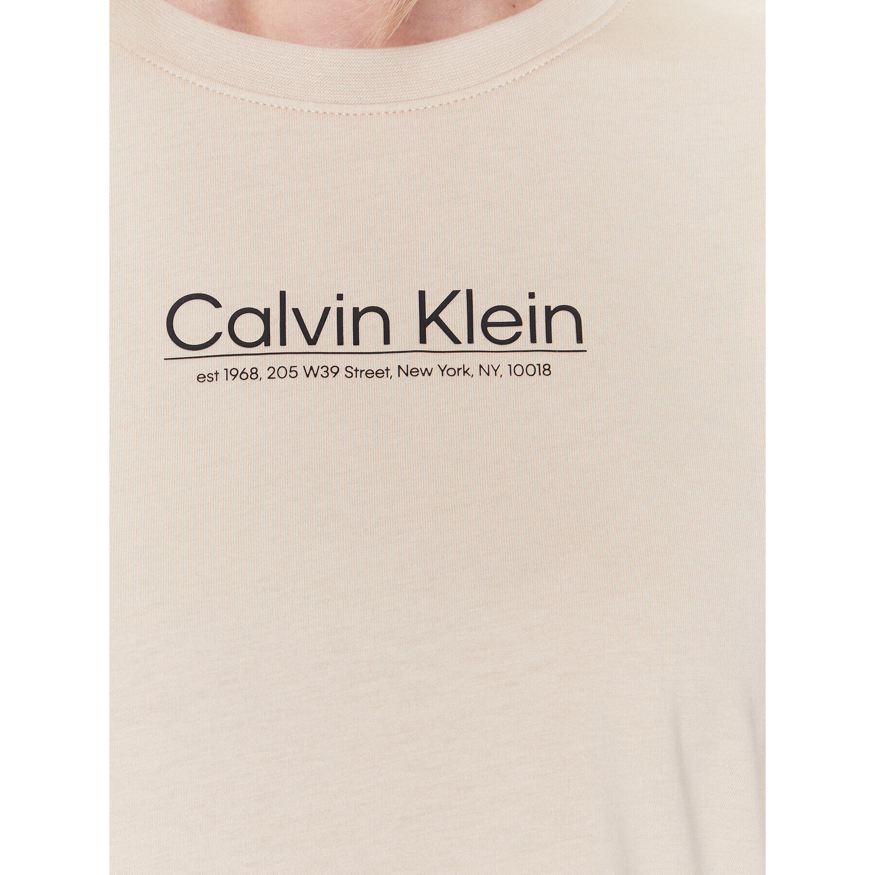 Calvin Klein Tričko Coordinates Logo Graphic K20K204996 Béžová Regular Fit - Pepit.sk