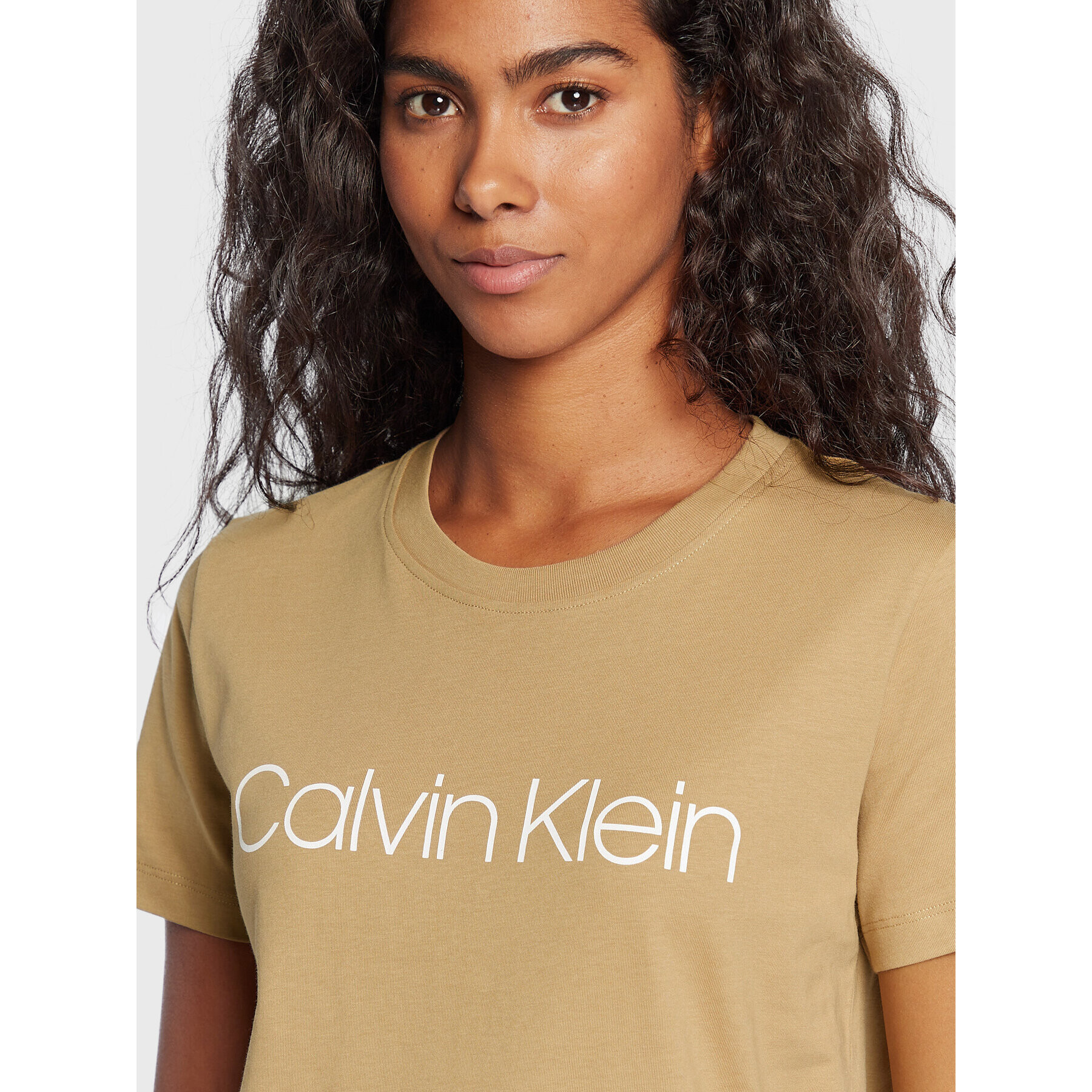 Calvin Klein Tričko Core Logo K20K202142 Béžová Regular Fit - Pepit.sk