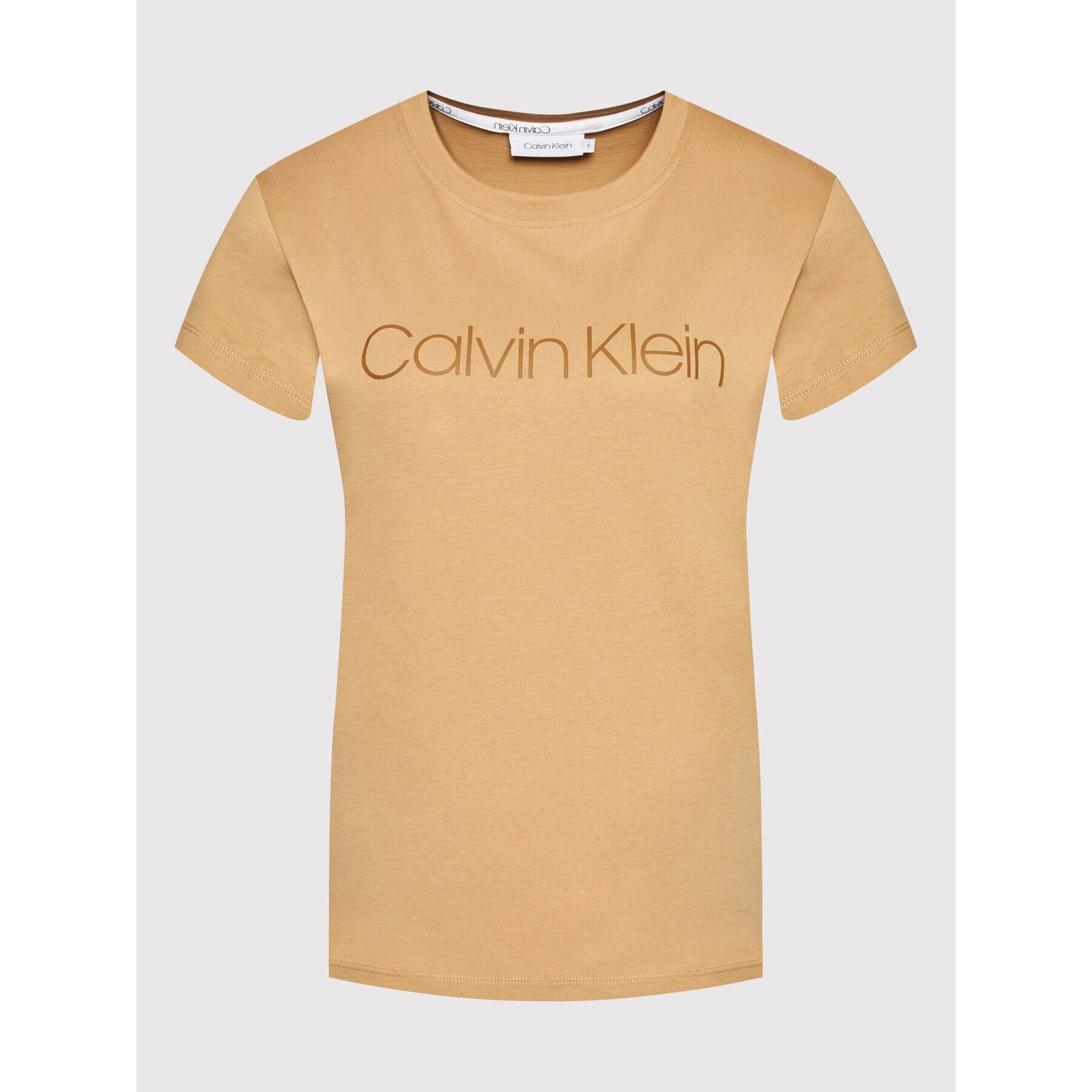 Calvin Klein Tričko Core Logo K20K202142 Hnedá Regular Fit - Pepit.sk