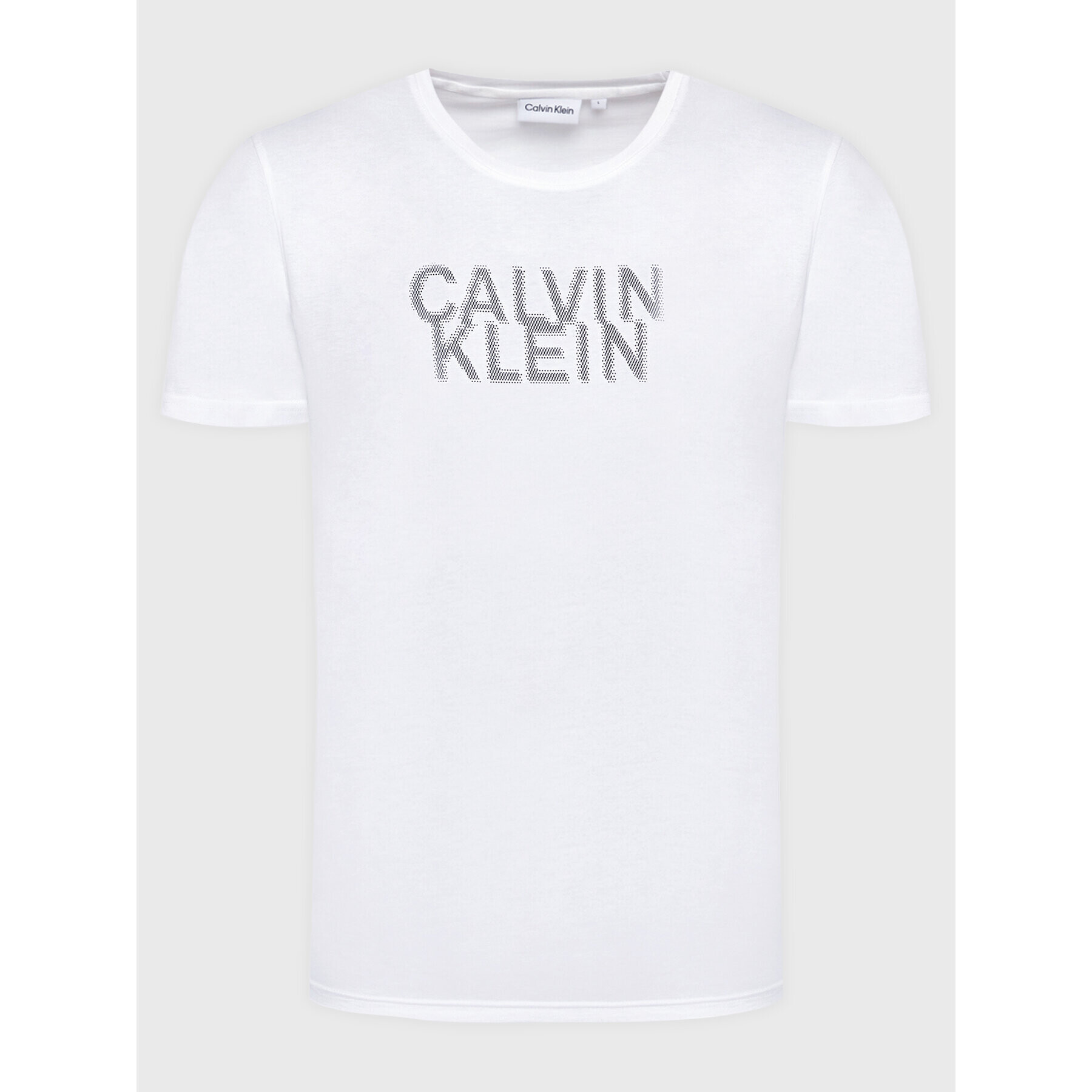 Calvin Klein Tričko Distorted K10K110113 Biela Regular Fit - Pepit.sk