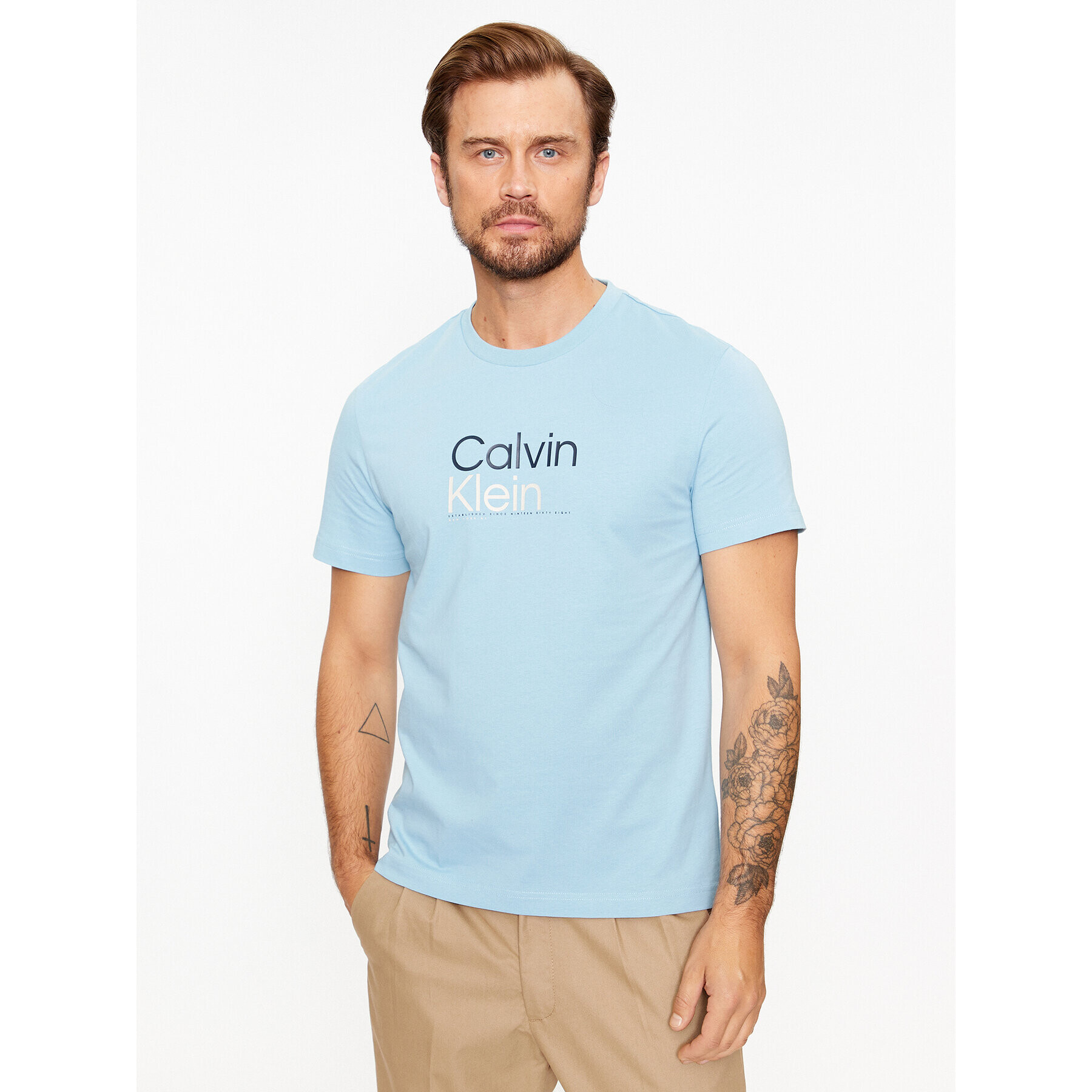 Calvin Klein Tričko K10K111841 Modrá Regular Fit - Pepit.sk