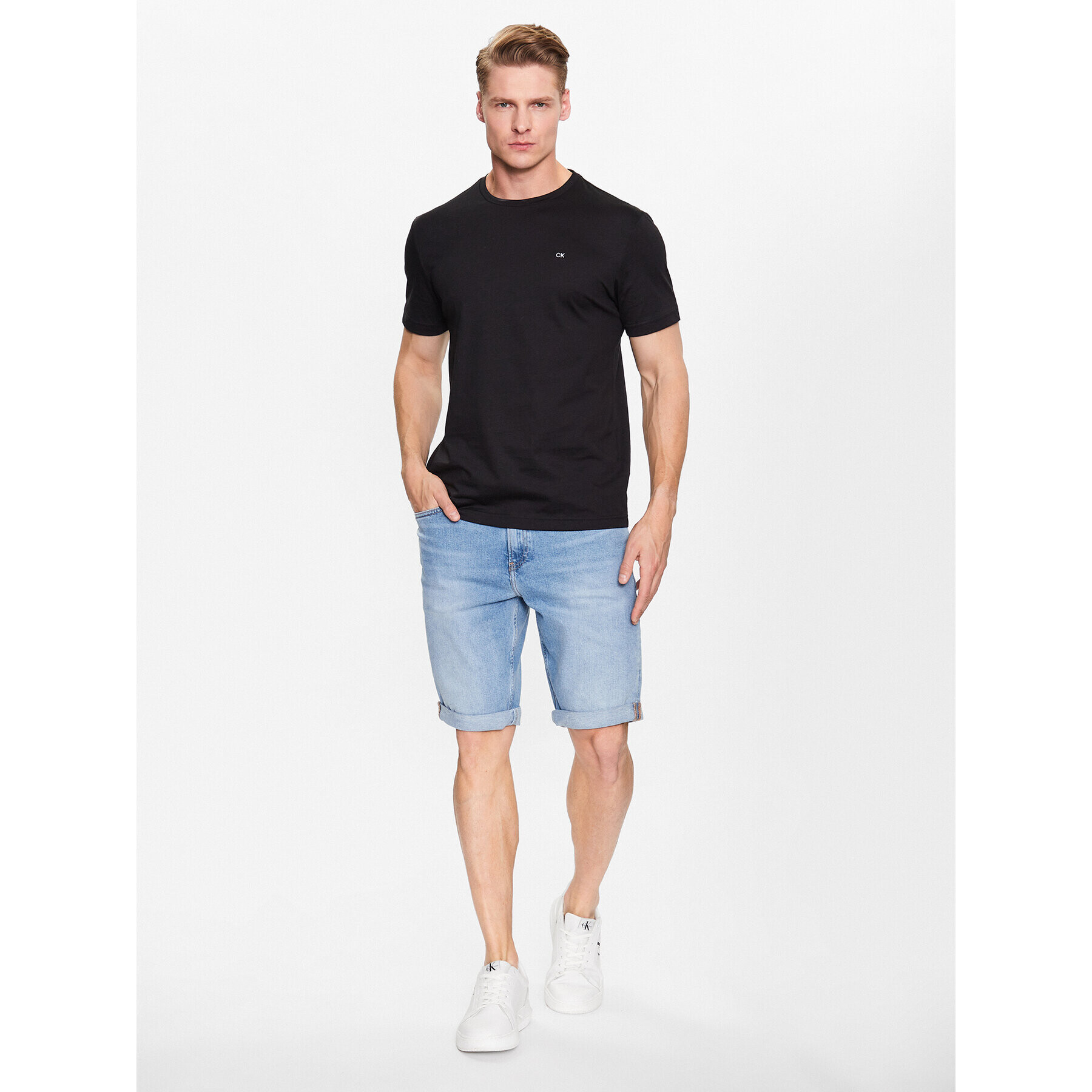 Calvin Klein Tričko Smooth K10K110589 Čierna Regular Fit - Pepit.sk