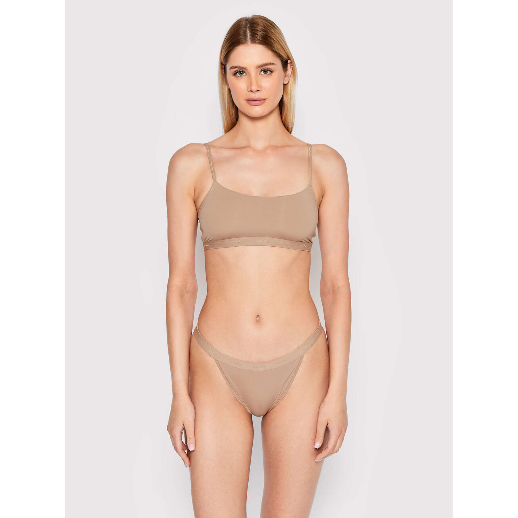 Calvin Klein Underwear Brazílske nohavičky 000QF6760E Béžová - Pepit.sk