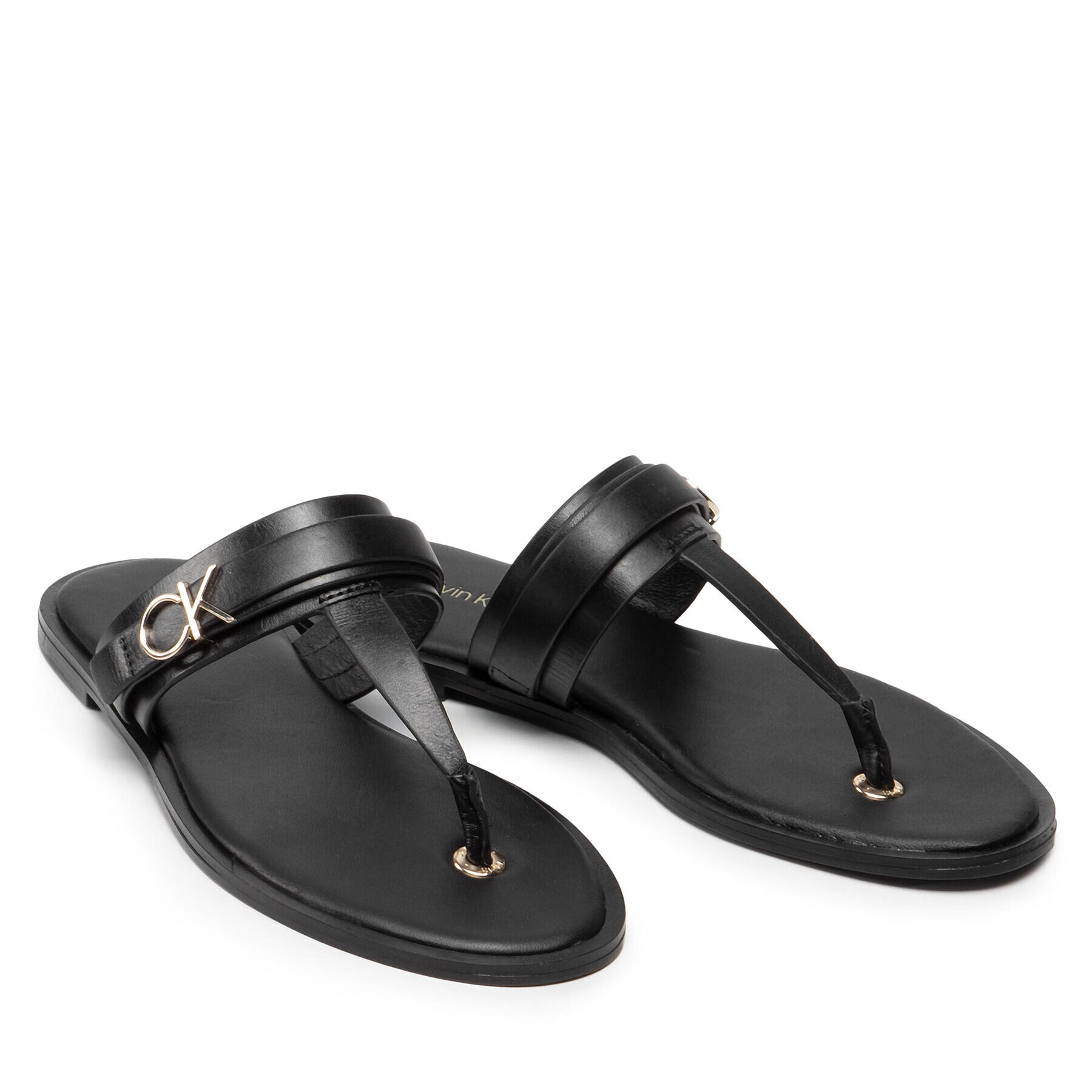 Calvin Klein Žabky Almond Flat Tp Slide W/Hdw HW0HW00829 Čierna - Pepit.sk