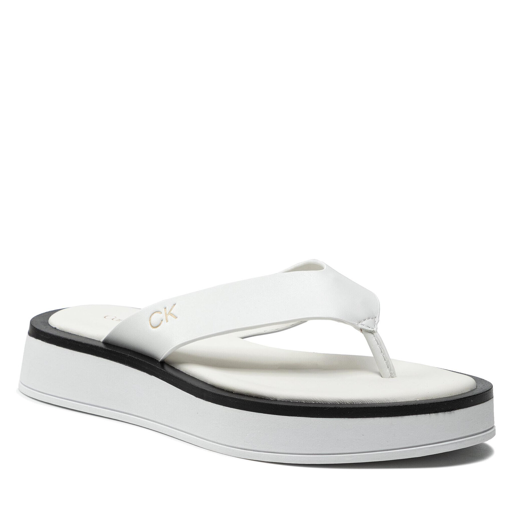 Calvin Klein Žabky Flatform Tp Slide HW0HW00696 Biela - Pepit.sk